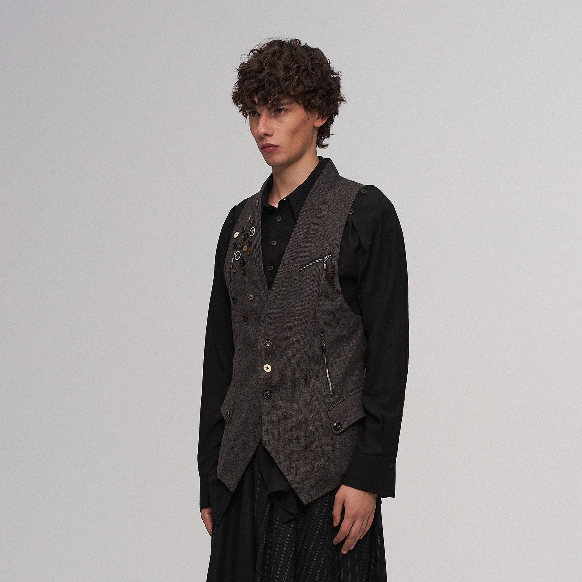 ILNya Nieternite Nifutur Retro Button Embellished Back-Harness Vest-Vest-S (0)(Preorder)-Free Shipping Leatheretro