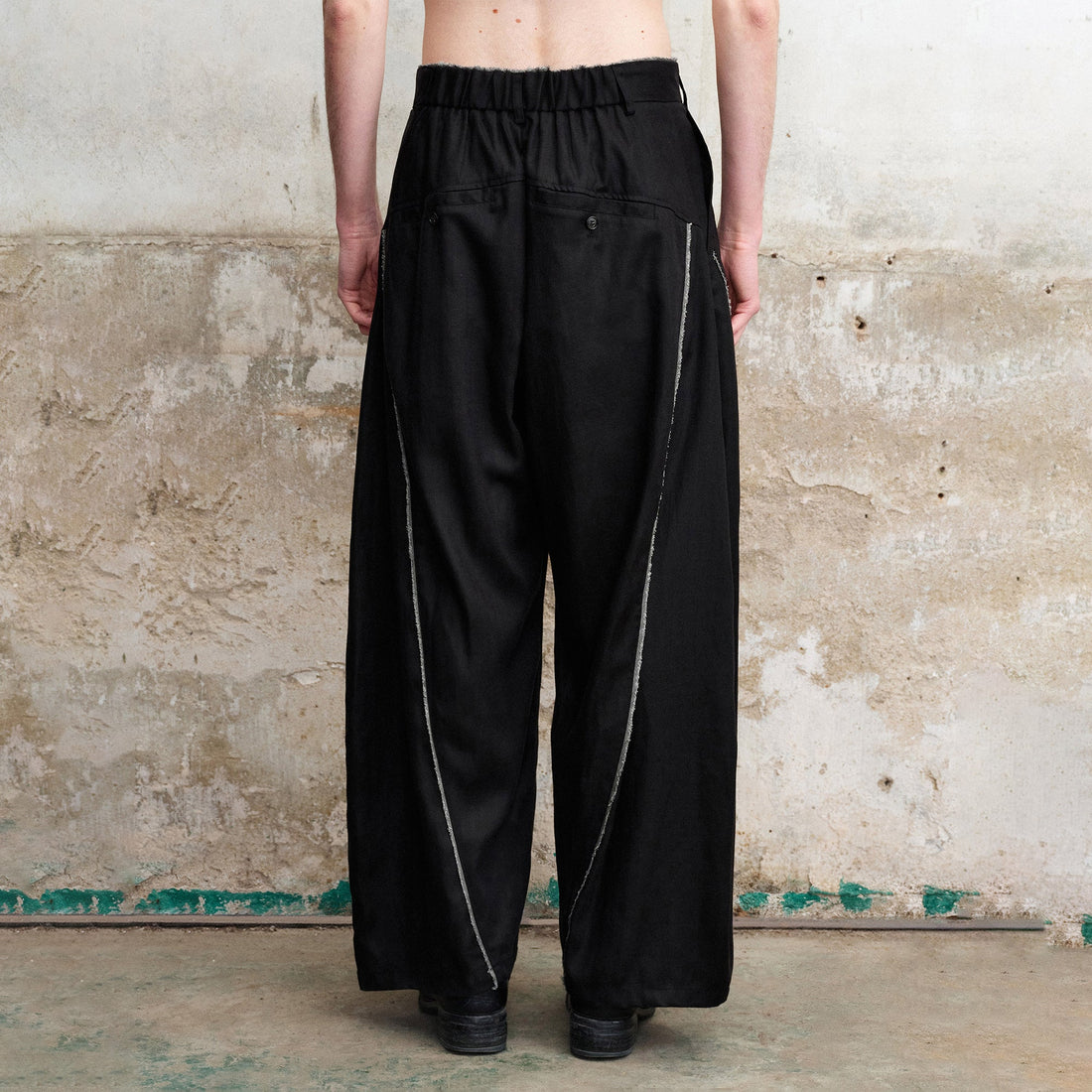 ILNya Nieternite Nifutur Contrast-Seam Curved Pants-Pants-S(0) (Preorder)-Free Shipping Leatheretro