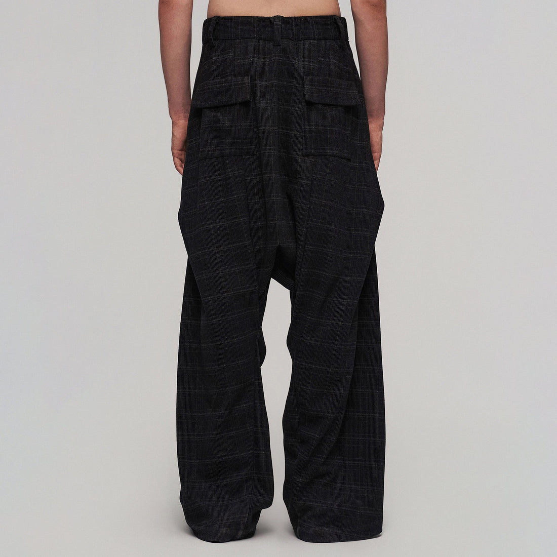ILNya Nieternite Nifutur Deconstructed Plaid Drop-Crotch Pants-Pants-S(0) (Preorder)-Free Shipping Leatheretro