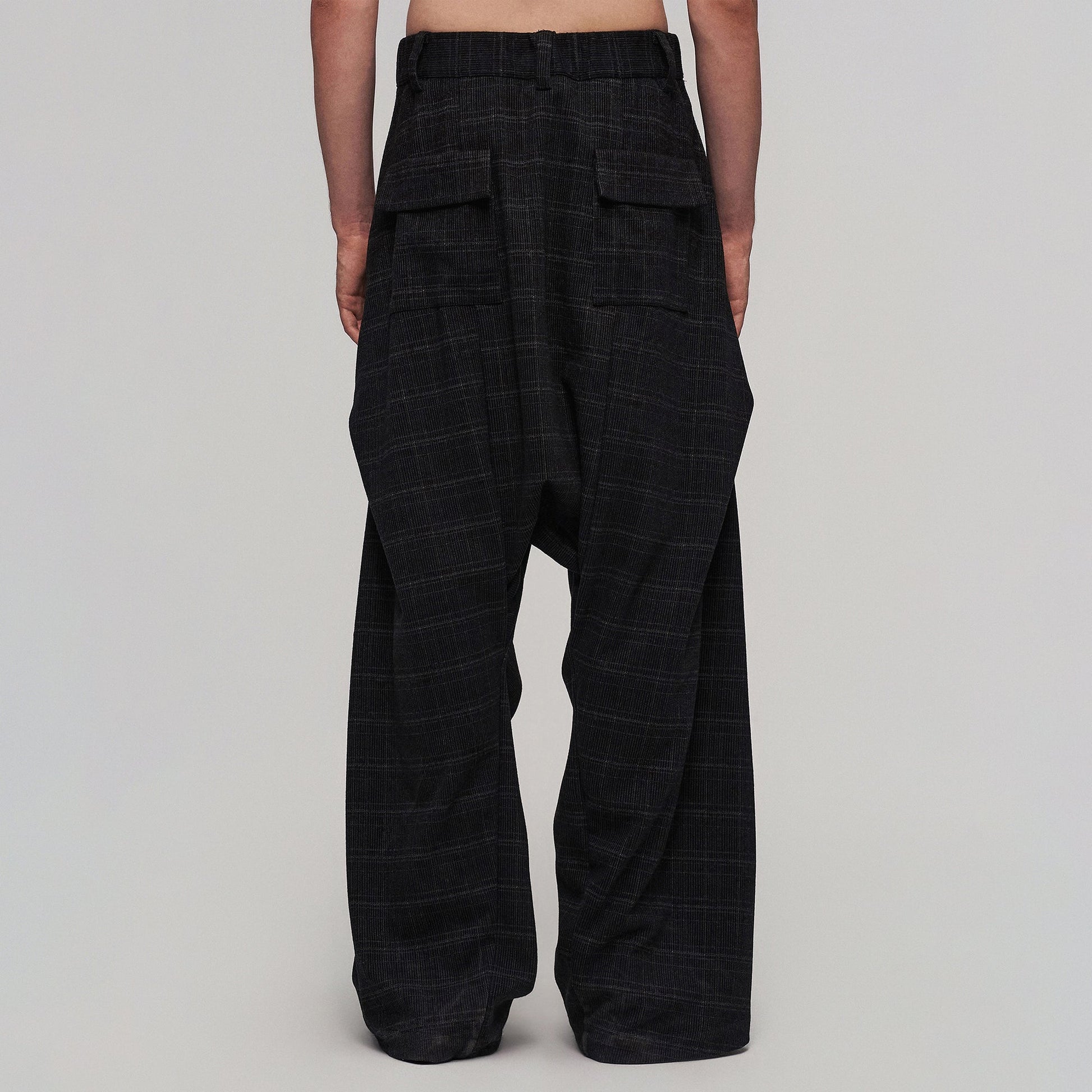 ILNya Nieternite Nifutur Deconstructed Plaid Drop-Crotch Pants-Pants-S(0) (Preorder)-Free Shipping Leatheretro