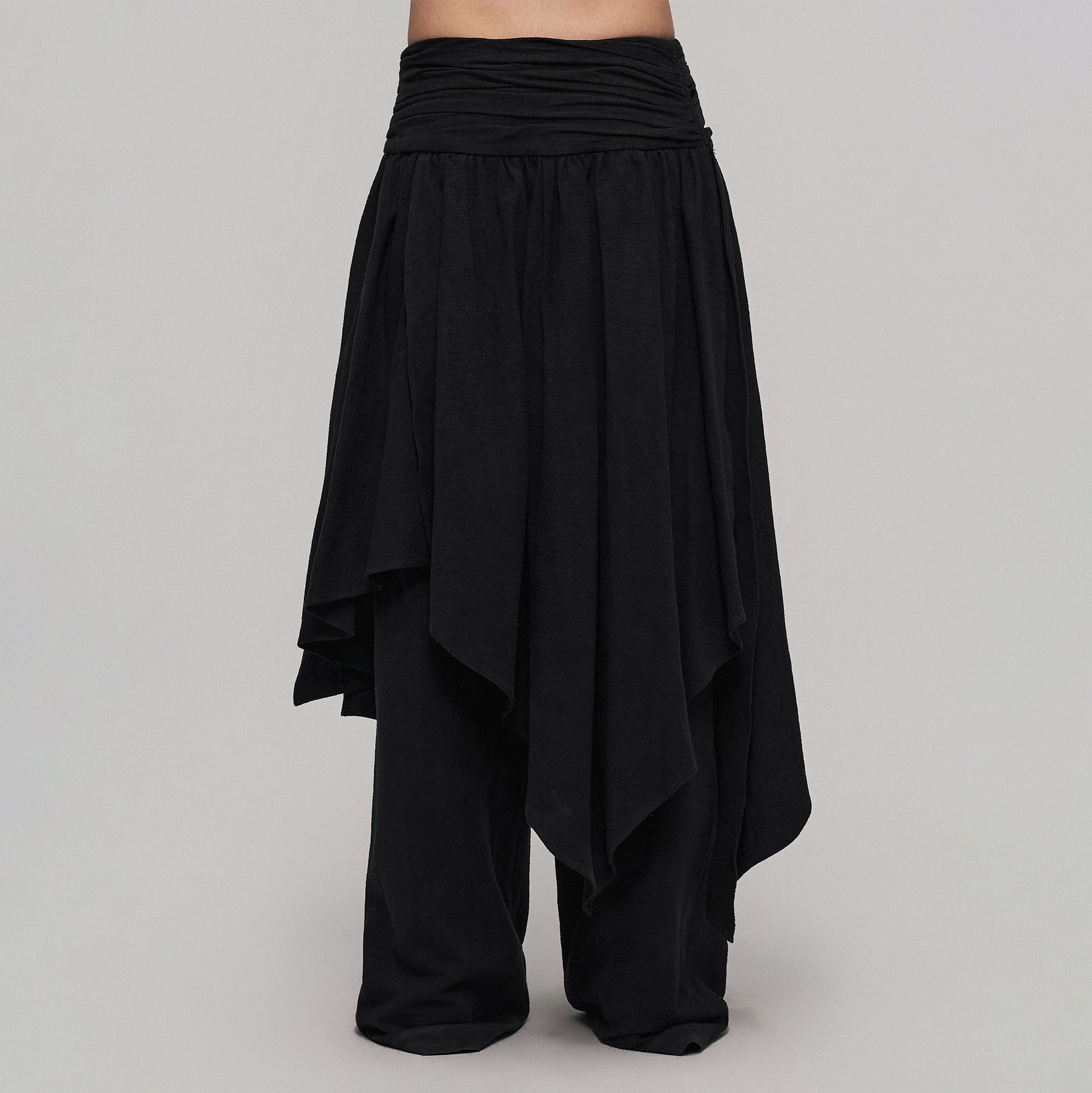 ILNya Nieternite Nifutur Crinkled Flap Cotton-Linen Blend Skort-Pants-S(0)-Free Shipping Leatheretro