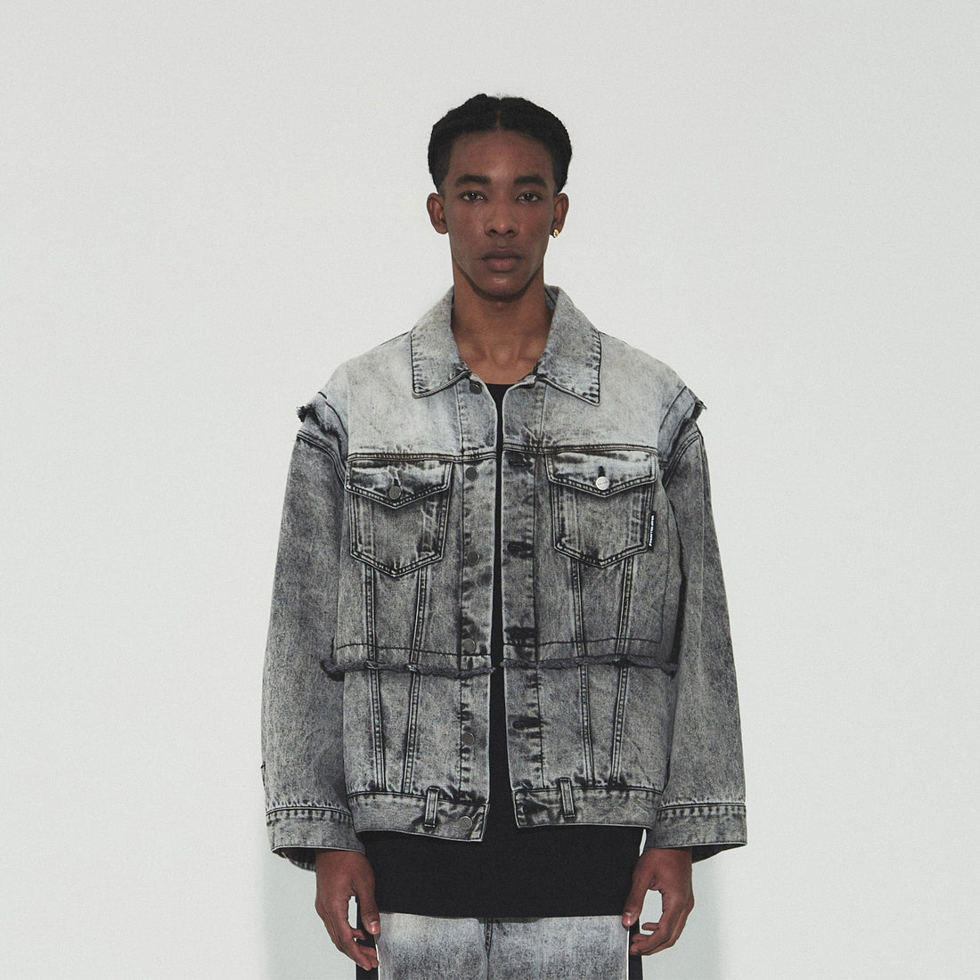 VANN VALRENCE Structural Panel Acid-Washed Oversized Denim Jacket-Jacket-S-Free Shipping Leatheretro