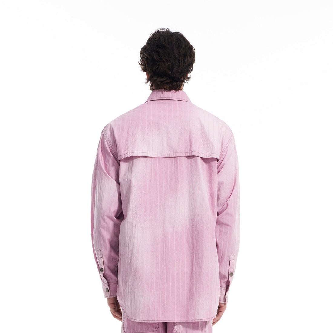 VANN VALRENCE Washed Multi-Pocket Striped Utility Shirt-Shirt-S-Free Shipping Leatheretro