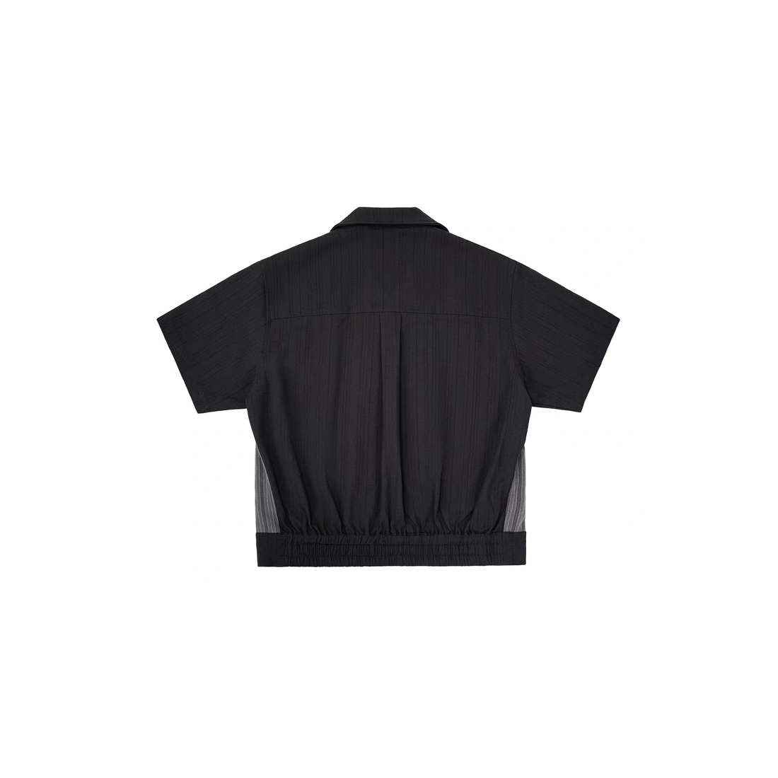 ESAIAS Jacquard Pinstripe Asymmetrical Paneled Half Shirt-Half shirt-S-Free Shipping Leatheretro