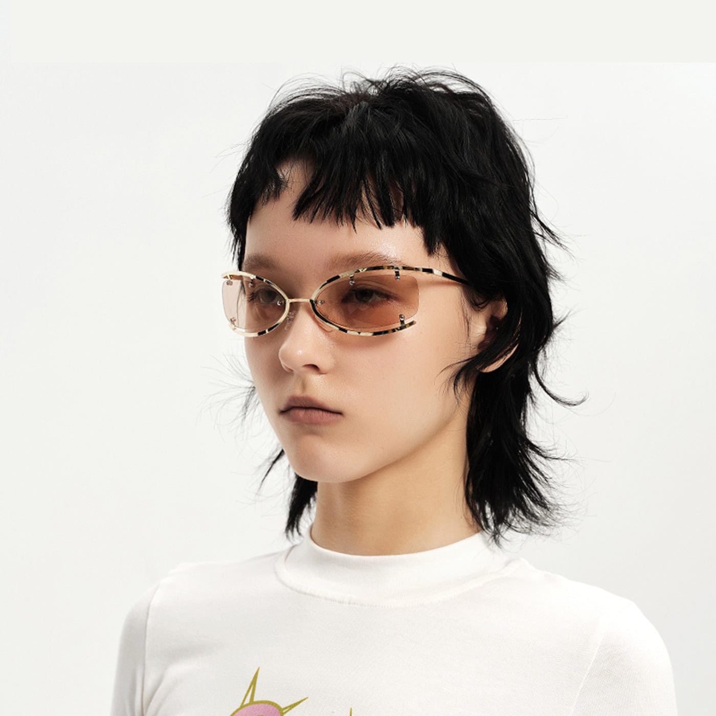 DAMAGE ASIA OPTICALS Semi-open Frame Sunglasses-Sunglasses-One Size-Pink-Free Shipping Leatheretro