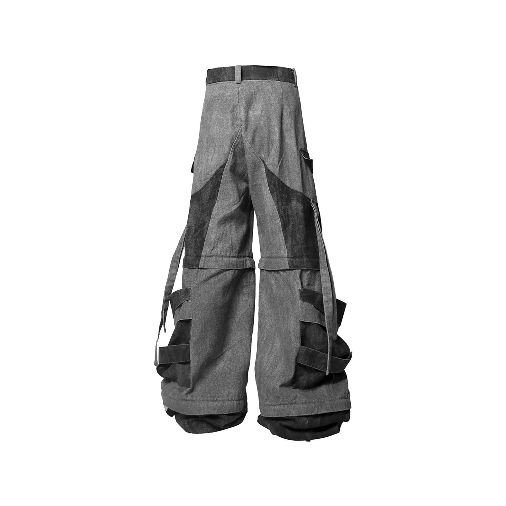 RELABEL Multi-Detachable Straps Cargo-Pants-XS-Gray-Free Shipping Leatheretro