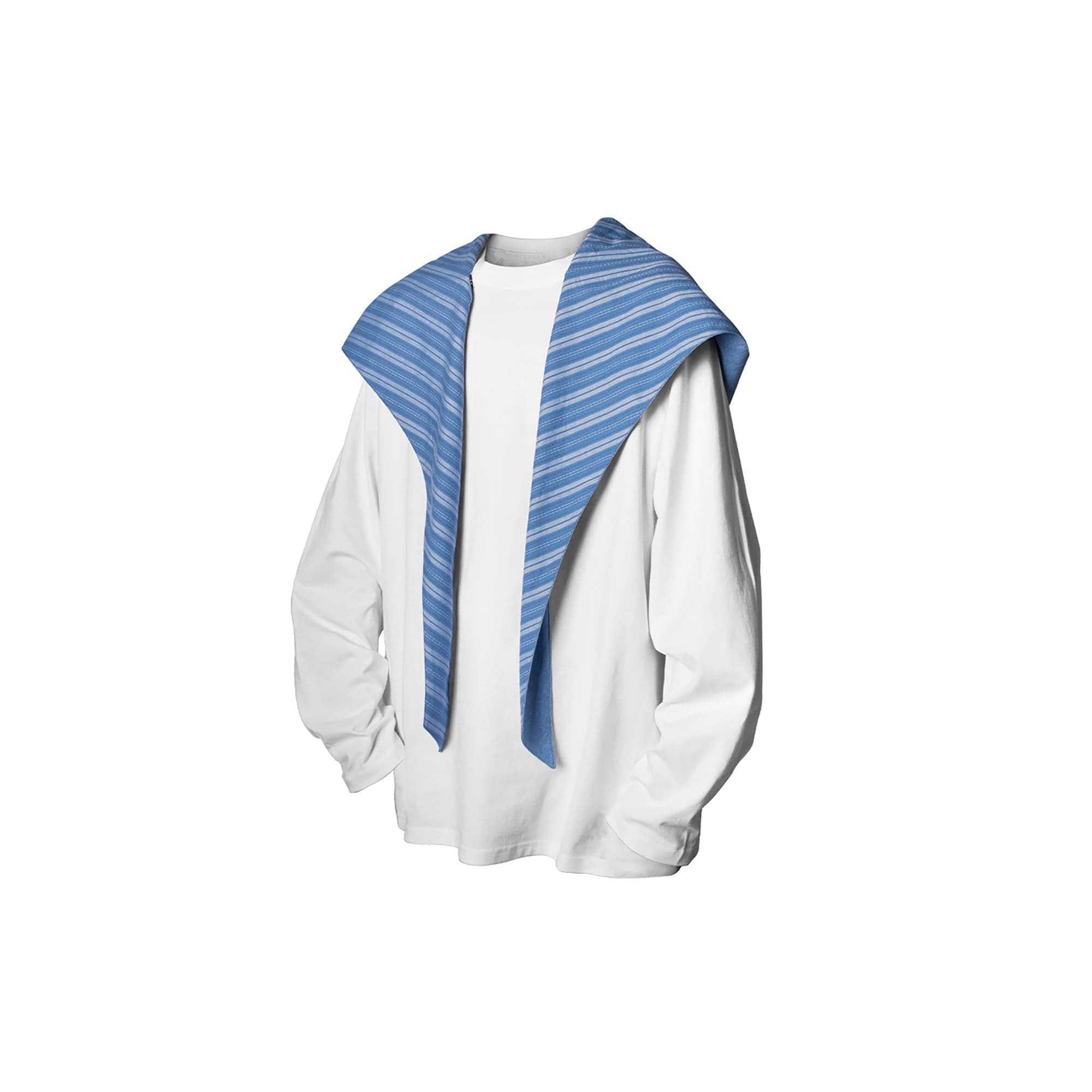 RELABEL Detachable Hood Long-Sleeve Tee White-L/S Tee-XS-Free Shipping Leatheretro