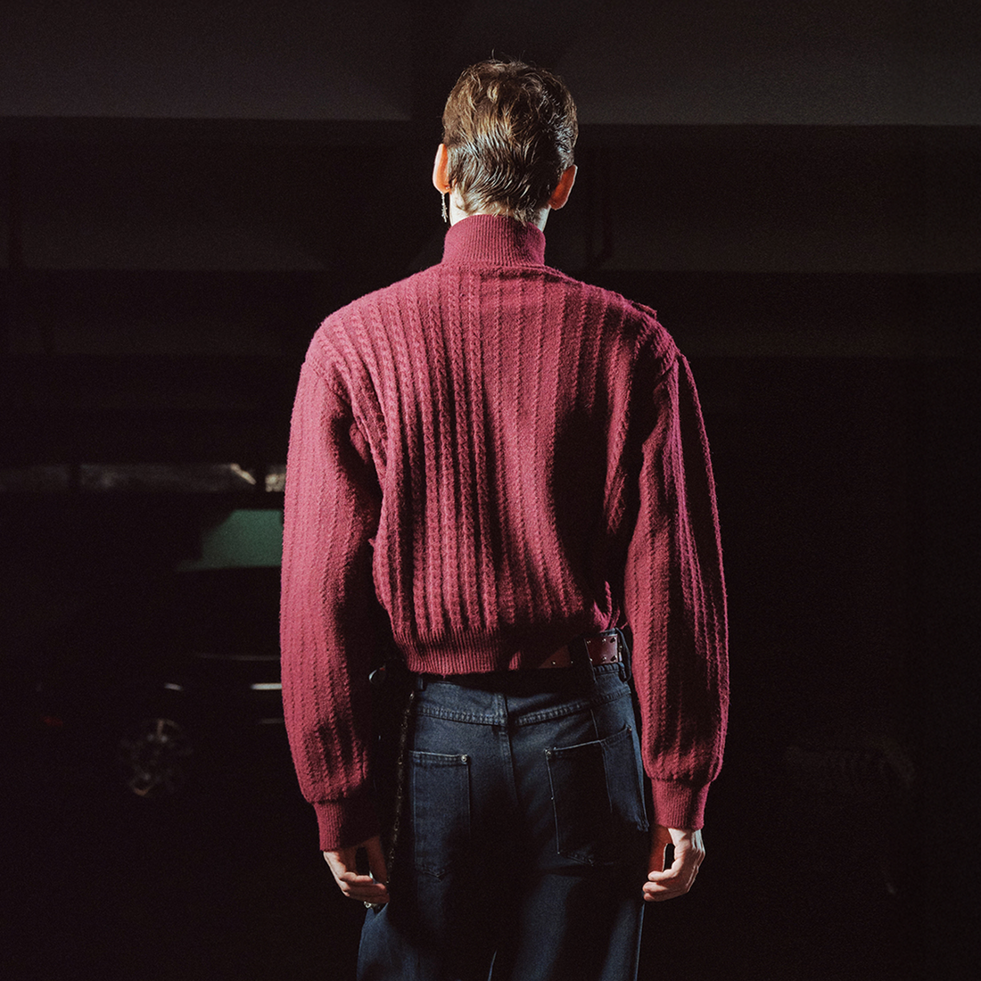 RICHILL Asym Buttoned Cable-Knit Sweater-Sweater-S-Free Shipping Leatheretro