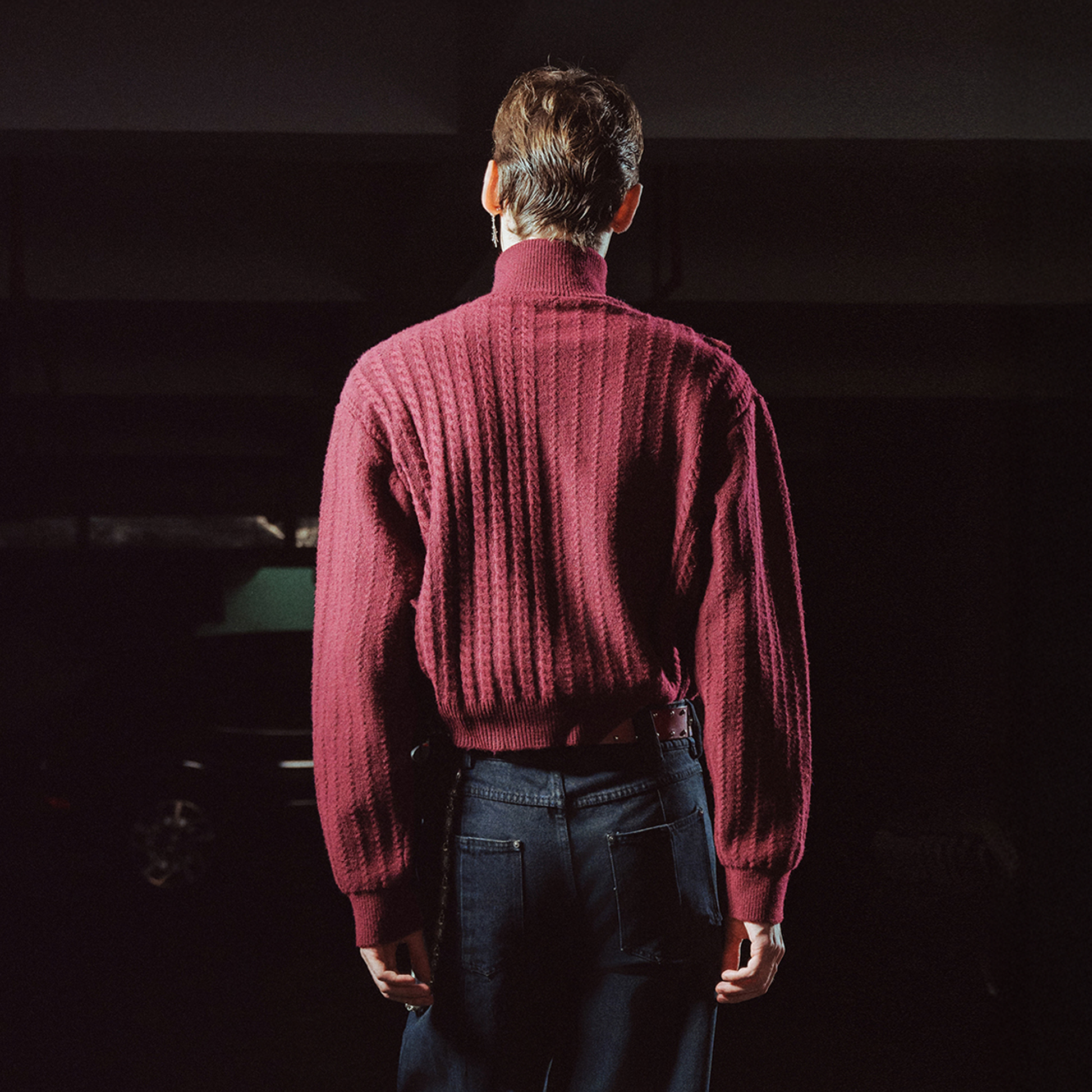 RICHILL Asym Buttoned Cable-Knit Sweater-Sweater-S-Free Shipping Leatheretro