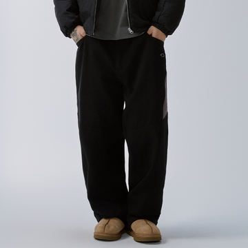 F2CE Paneled Contrast Embroidered LOGO Pants-Pants-S-Free Shipping Leatheretro