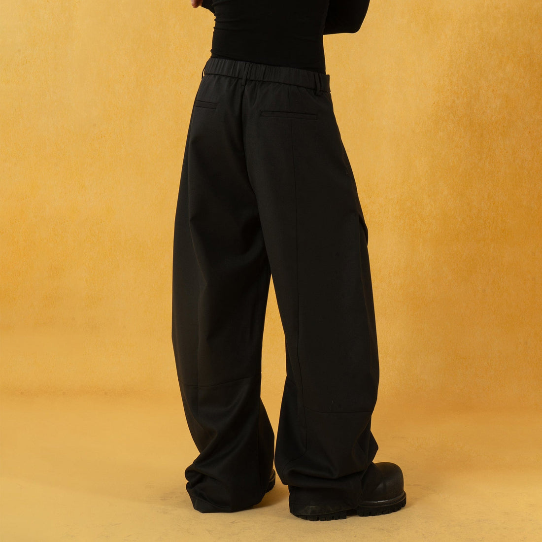 CLP Curved Crinkled Floor-Length Trousers-Pants-S-Free Shipping Leatheretro