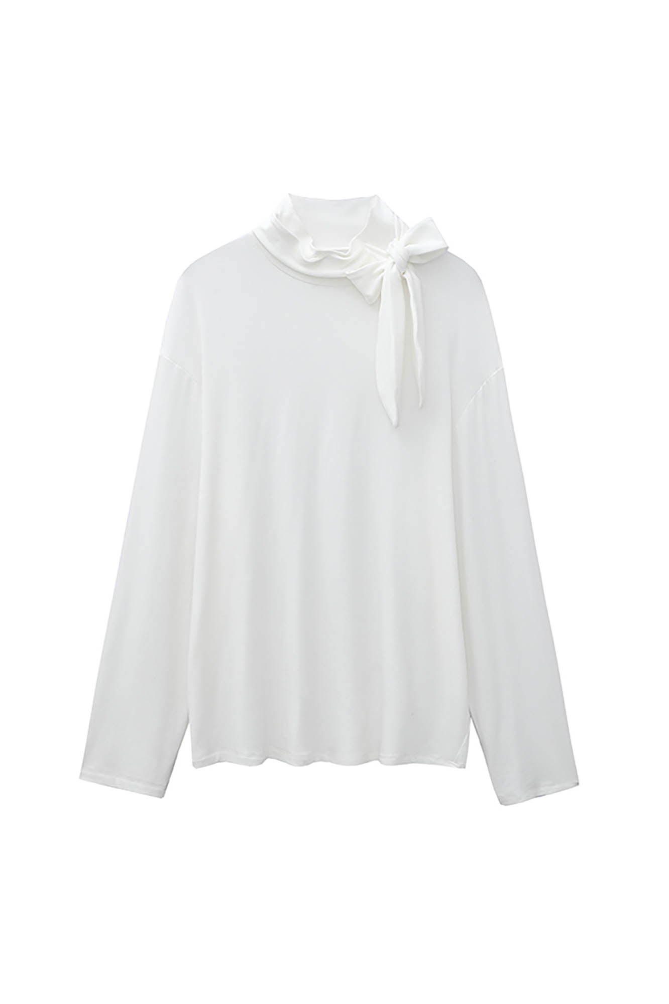 JIECHI Bow-Tie Stand-Neck Long-Sleeve Tee-L/S Tee-M-Free Shipping Leatheretro