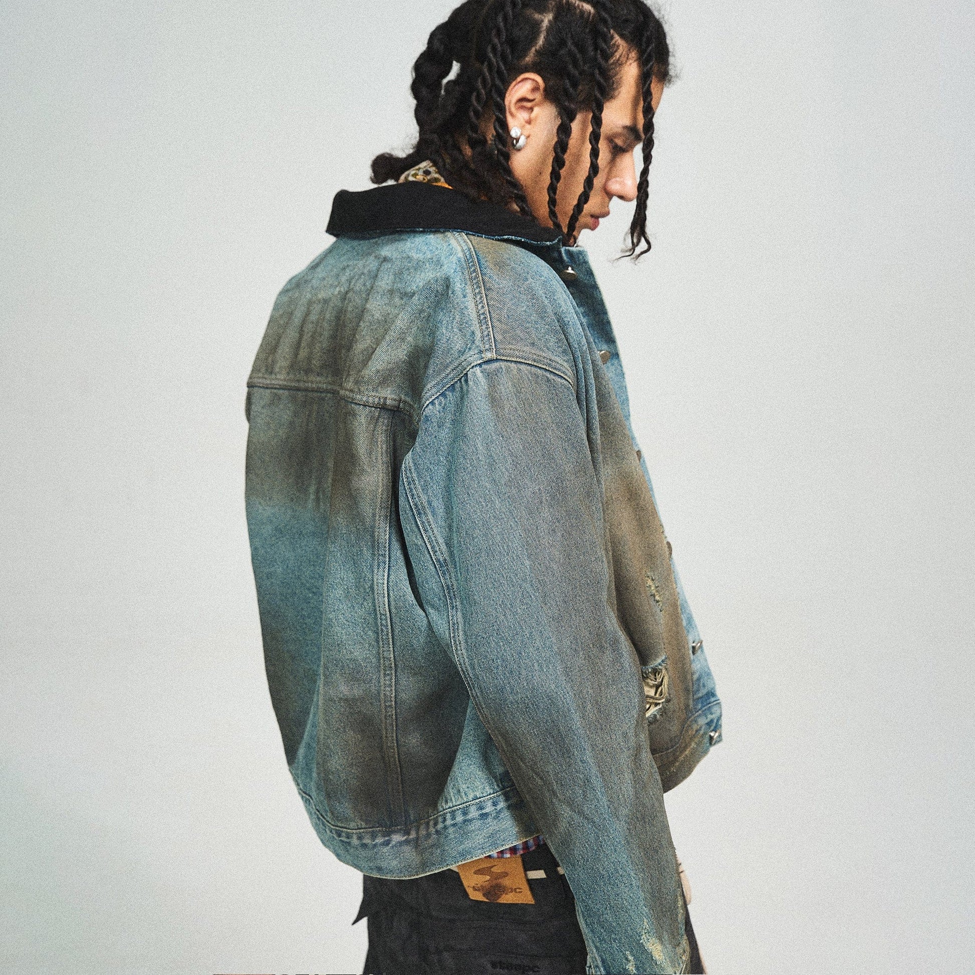 STEEPC Distressed Washed Denim Jacket-Jacket-S-Free Shipping Leatheretro