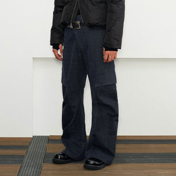 KREATE Crinkled Asymmetrical Closing Pants-Pants-S-Free Shipping Leatheretro