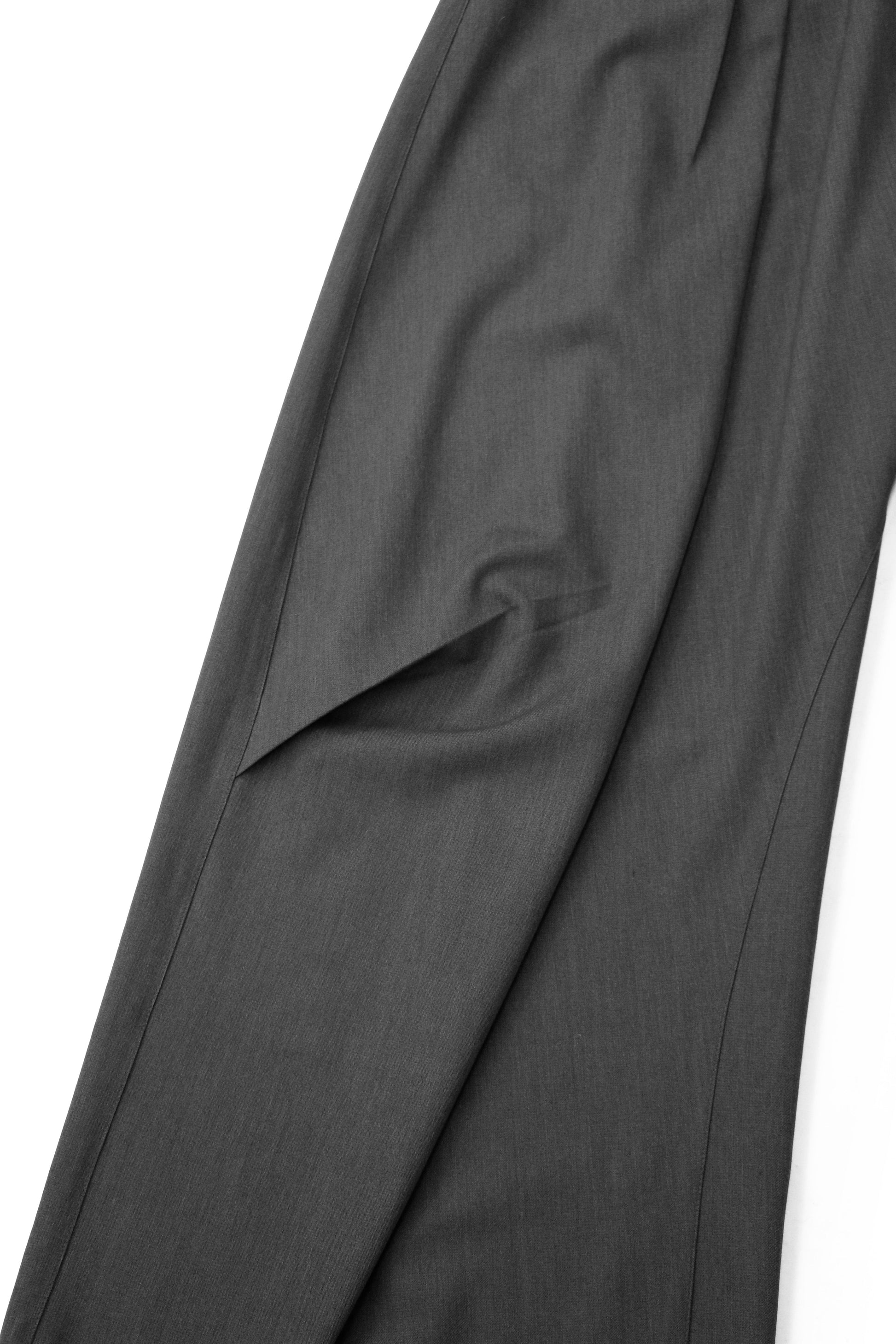 RELABEL Wool-Blend Pleated Draped Wide-Leg Pants Gray-Pants-XS (Preorder)-Free Shipping Leatheretro