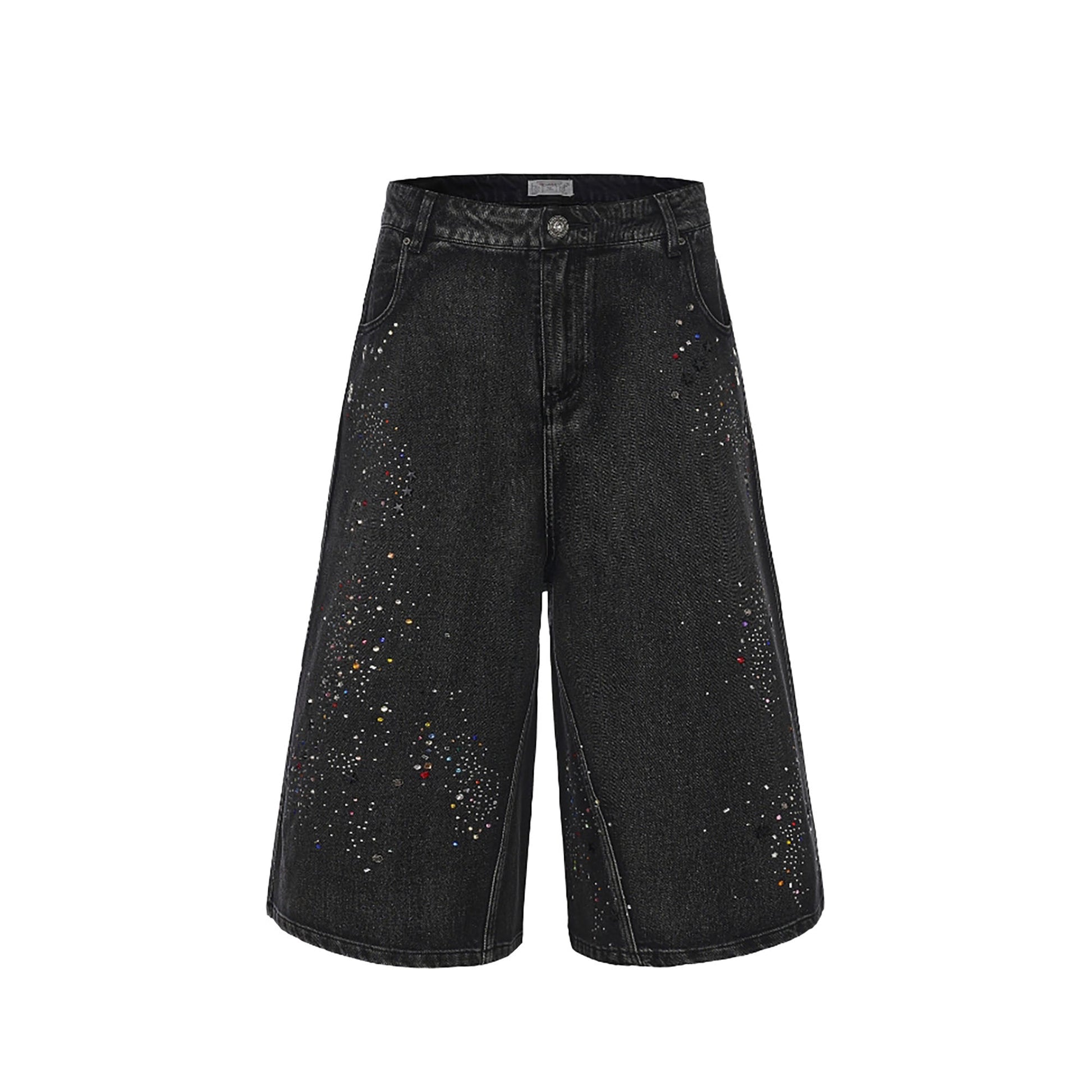 DND4DES Diamond Washed Spliced Oversized Shorts-Shorts-XS-Free Shipping Leatheretro