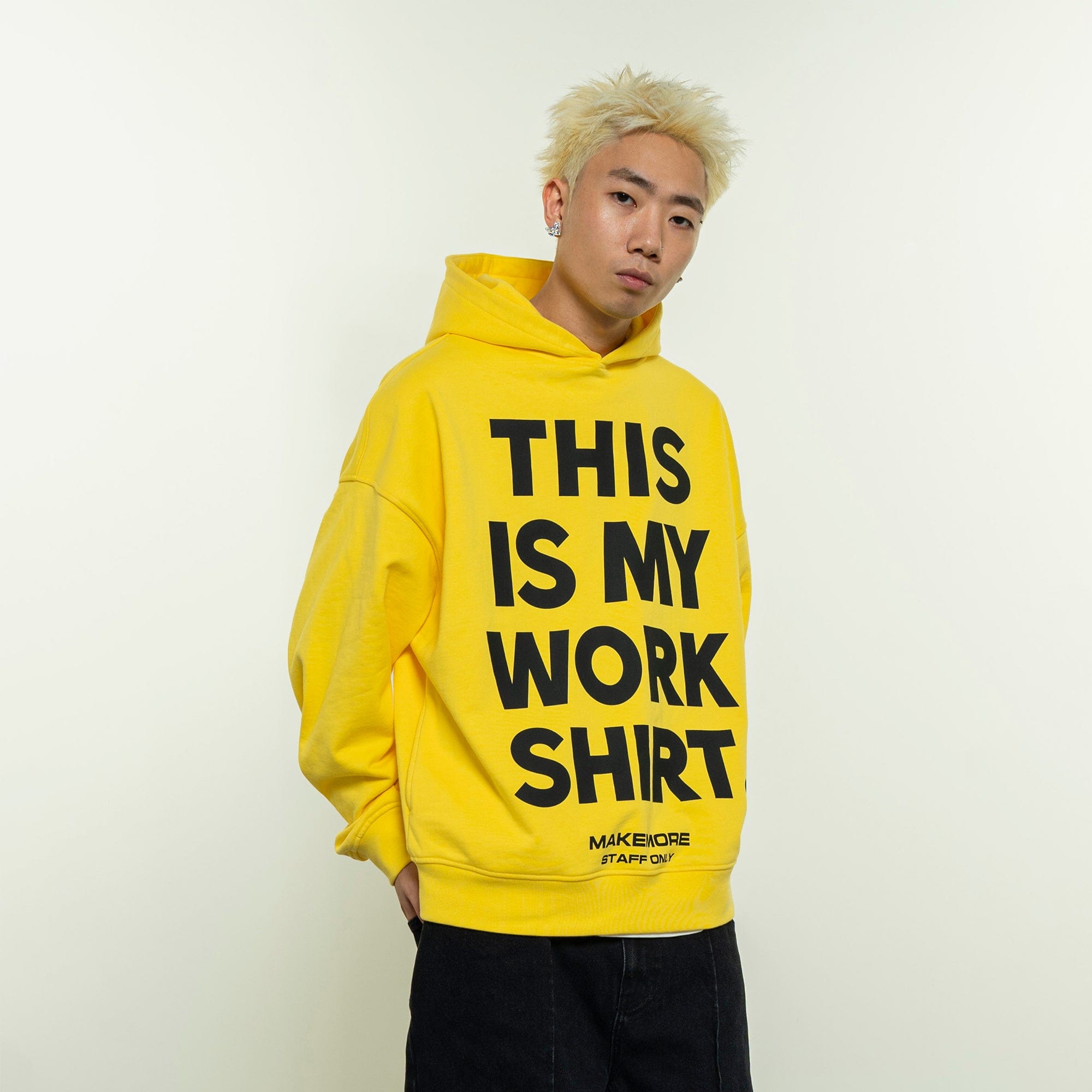 MAKEMORE THIS IS MY WORK SHIRT Hoodie-Hoodie-S-Yellow-Free Shipping Leatheretro