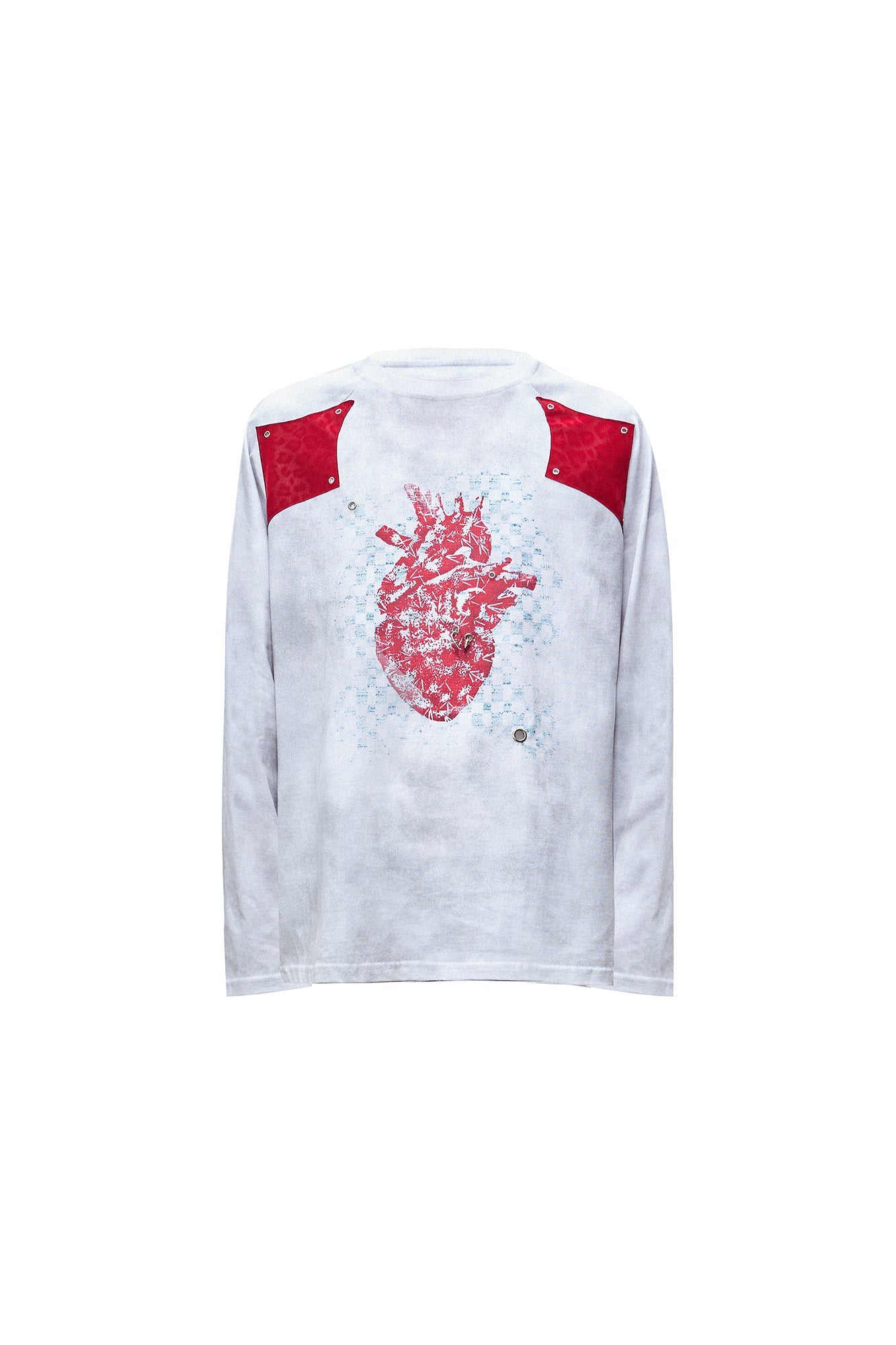 OIPWORD Heart Graphic Appliqu¨¦ Long-Sleeve Tee-L/S Tee-S-Free Shipping Leatheretro