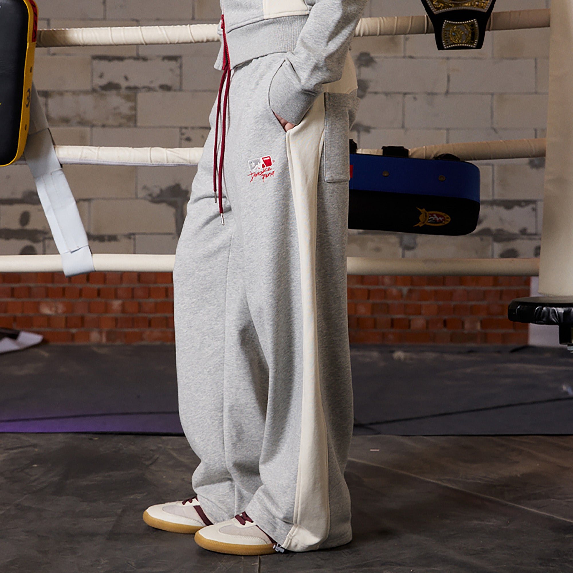 DONSMOKE Paneled Straight-Leg Sweatpants-Pants-S (Preorder)-Free Shipping Leatheretro