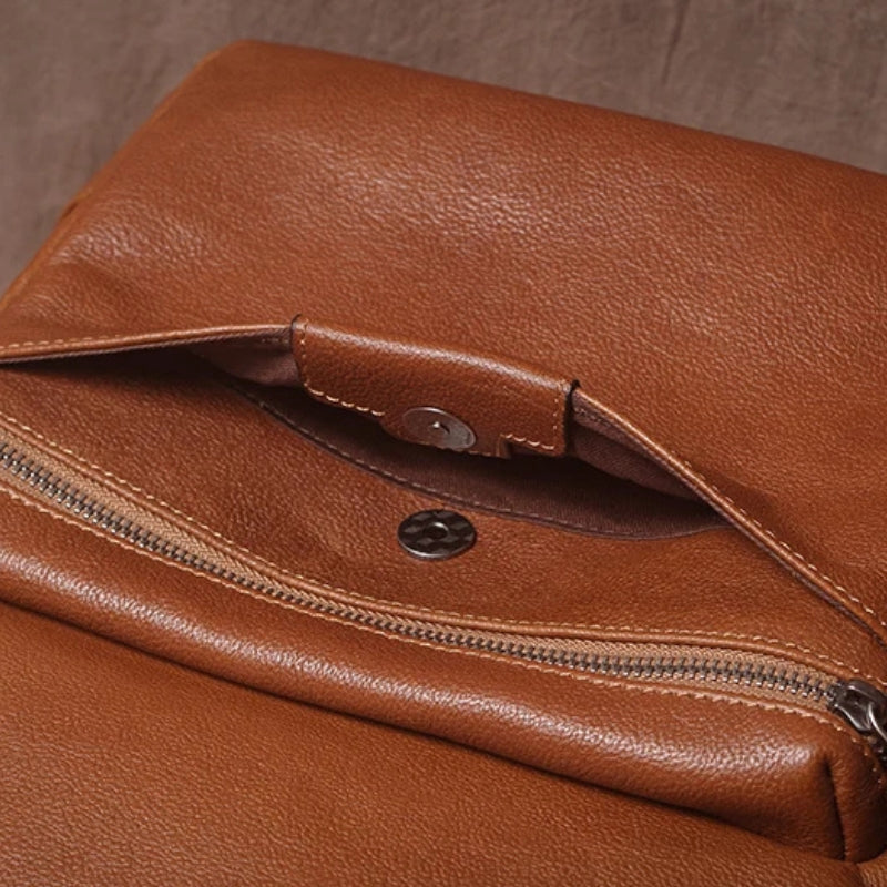 Luxury Leather Laptop Travel Backpack - Premium Professional Business Backpacks-Backpacks-Brown-Free Shipping Leatheretro