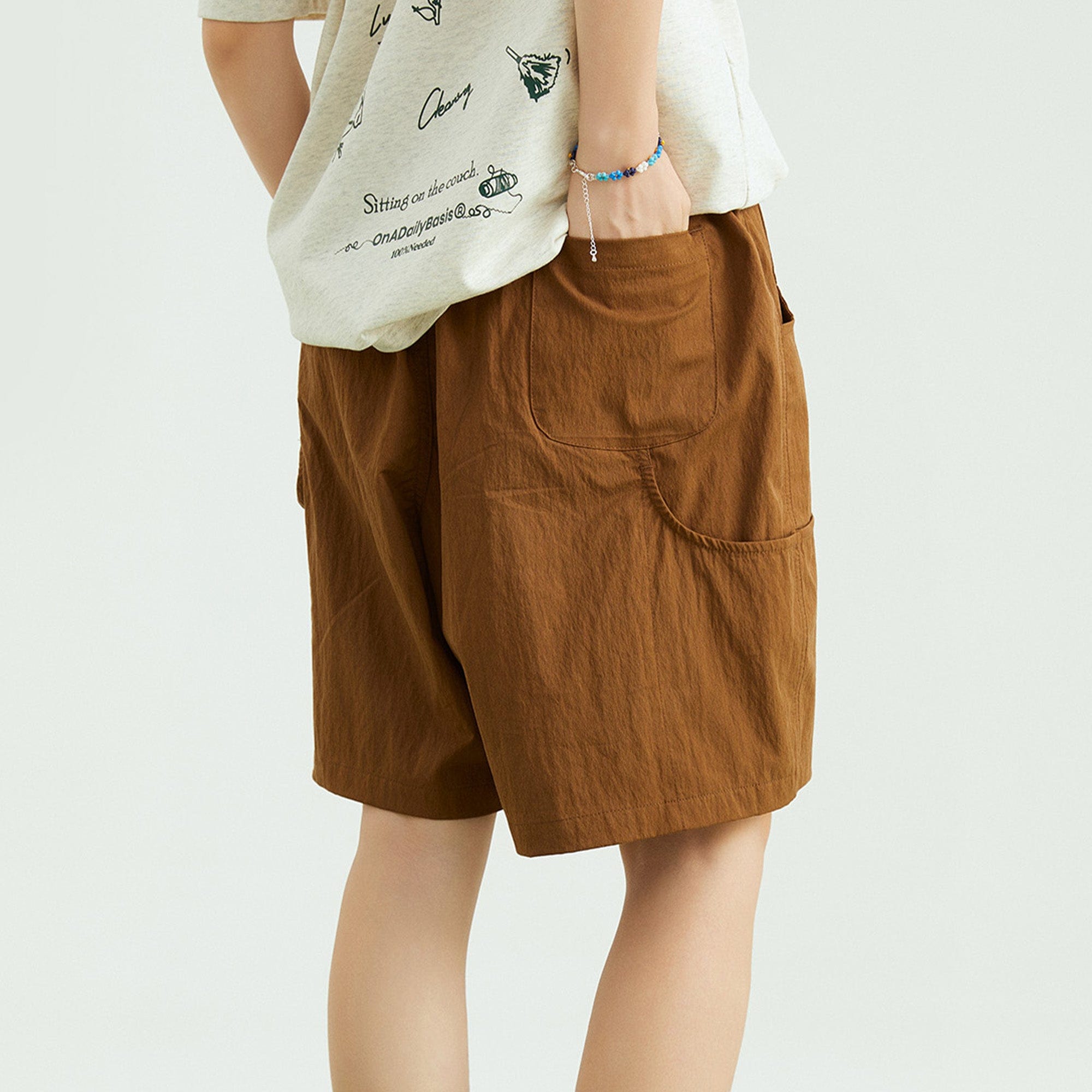 ONADAILYBASIS Layered Pocket Quick-Dry Outdoor Shorts-Shorts-Coffee-S-Free Shipping Leatheretro