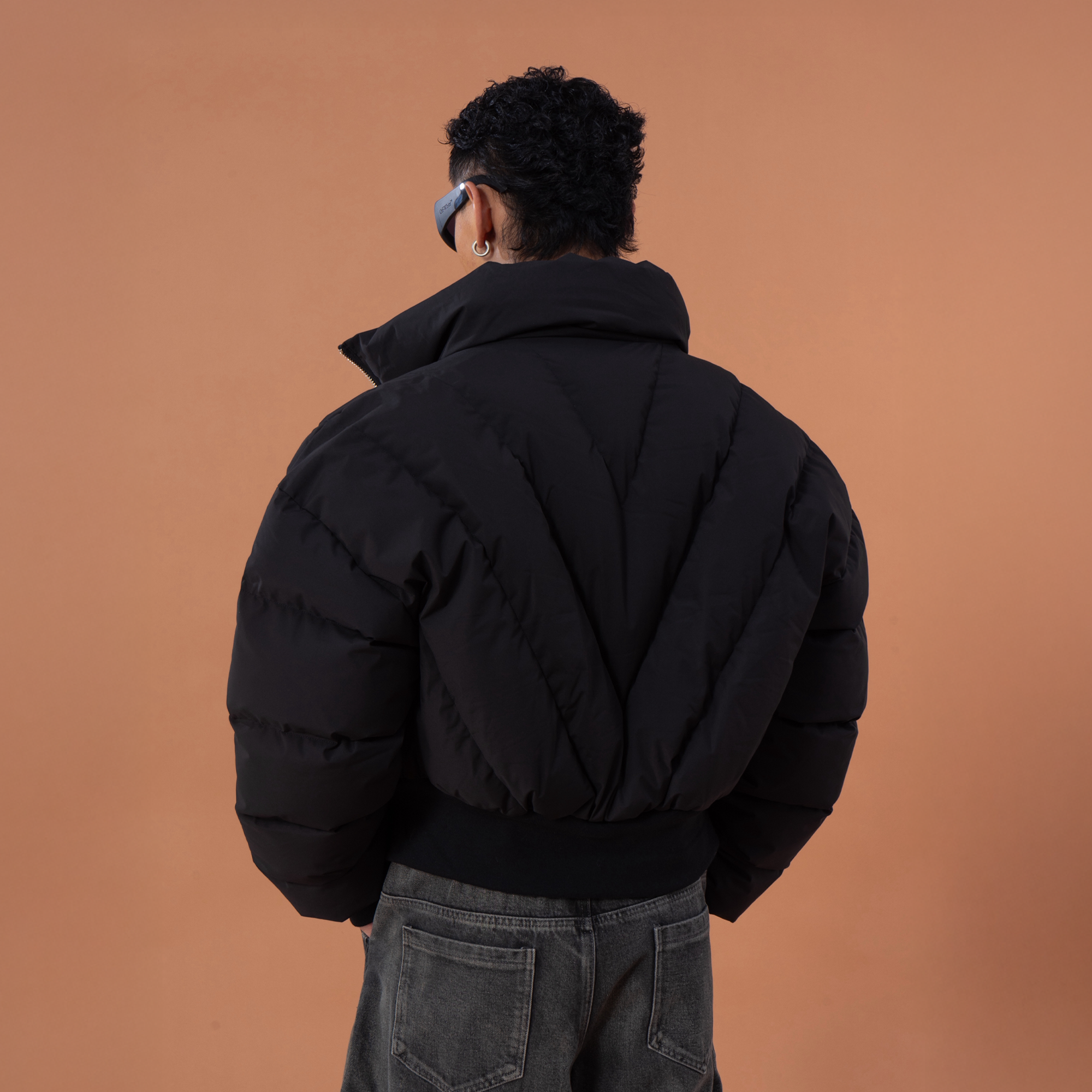 CLP V-Stitch Cropped Bubble Puffer Jacket-Jacket-M-Free Shipping Leatheretro