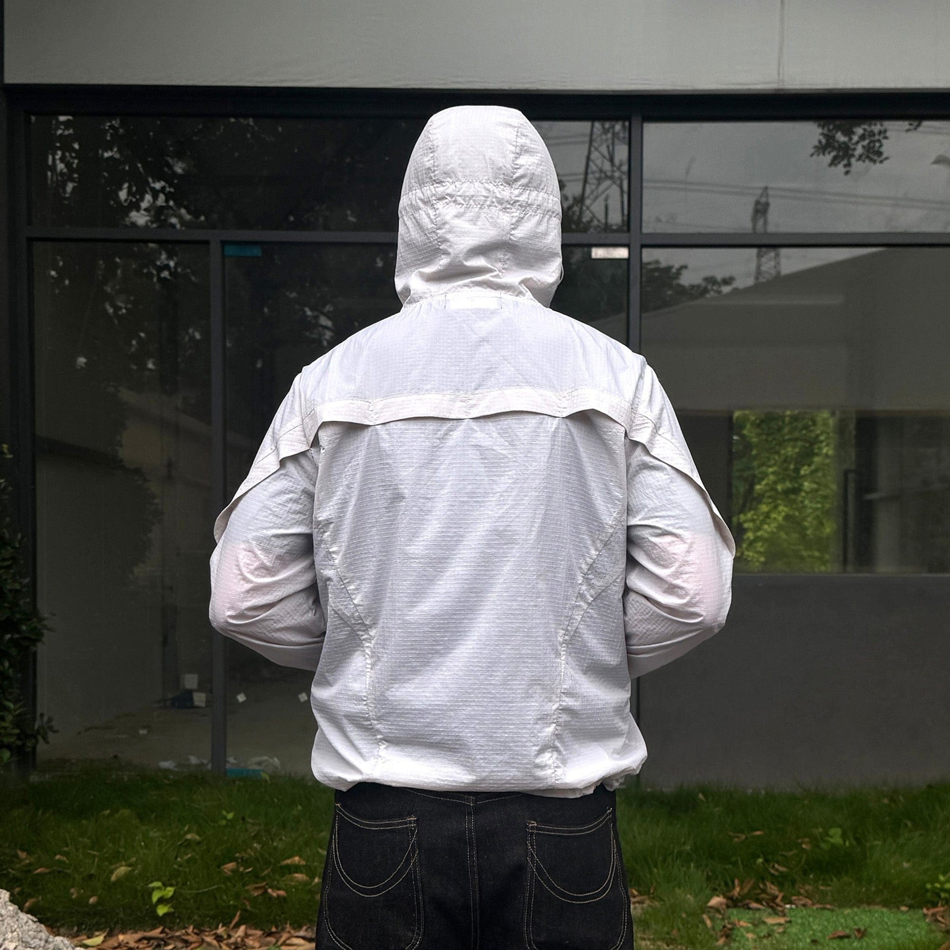 CATSSTAC Arc Panel Dual-Zip UV Protect Hooded Jacket-Jacket-Black-M-Free Shipping Leatheretro