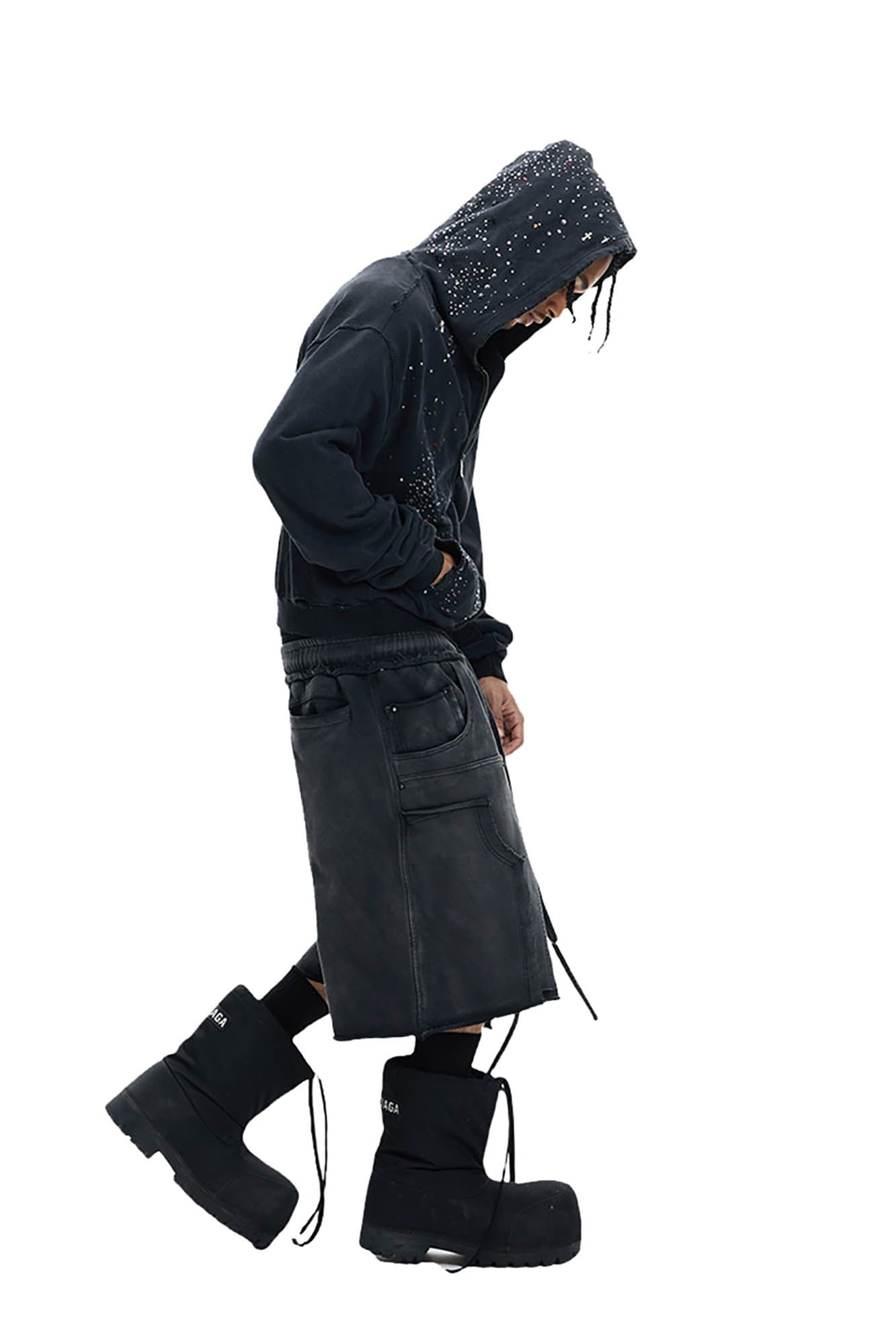 DND4DES Deconstructed Distressed Double-Knee Shorts-Shorts-S-Free Shipping Leatheretro