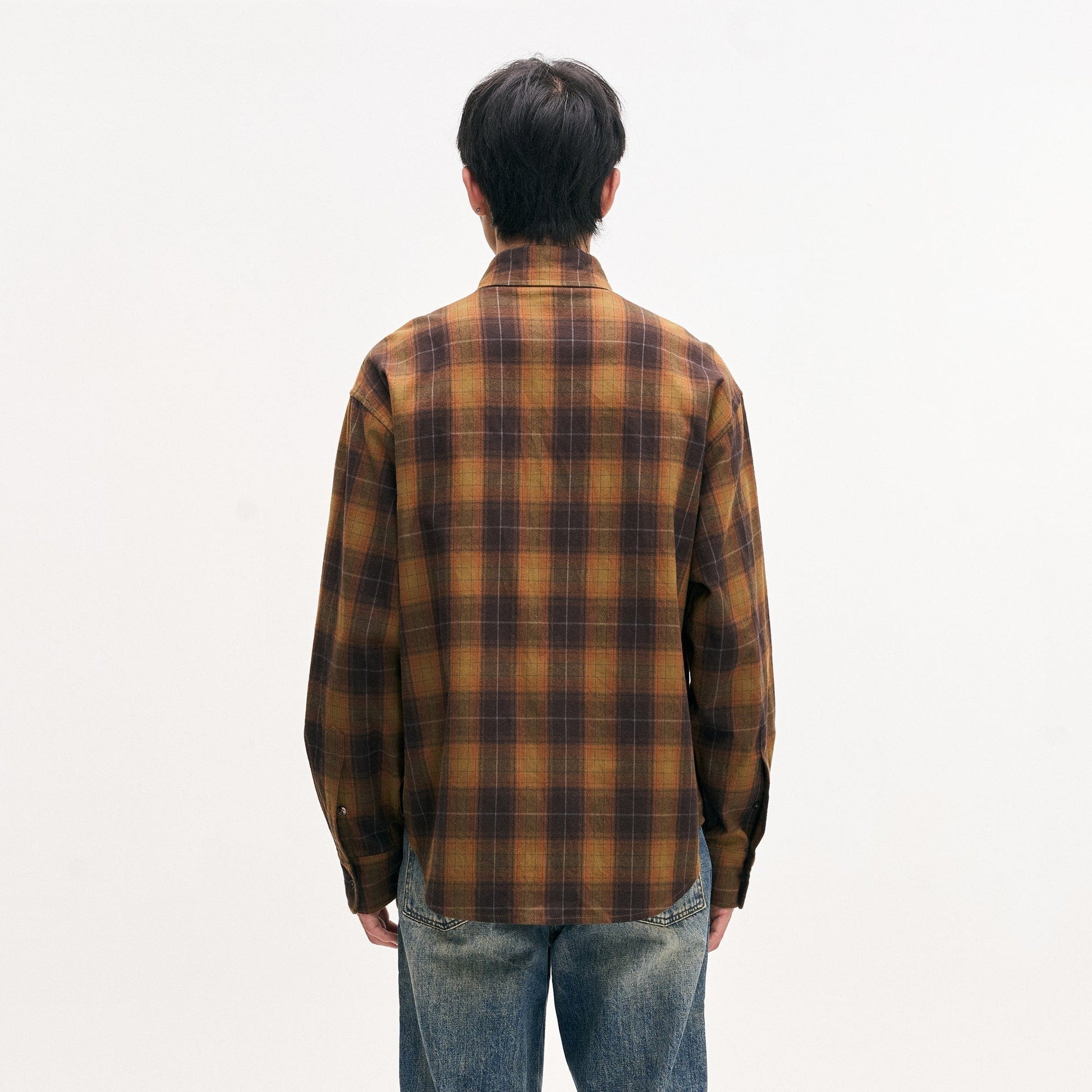 LEONSENSE Classic Plaid Shirt Showa Brown-Shirt-S-Free Shipping Leatheretro