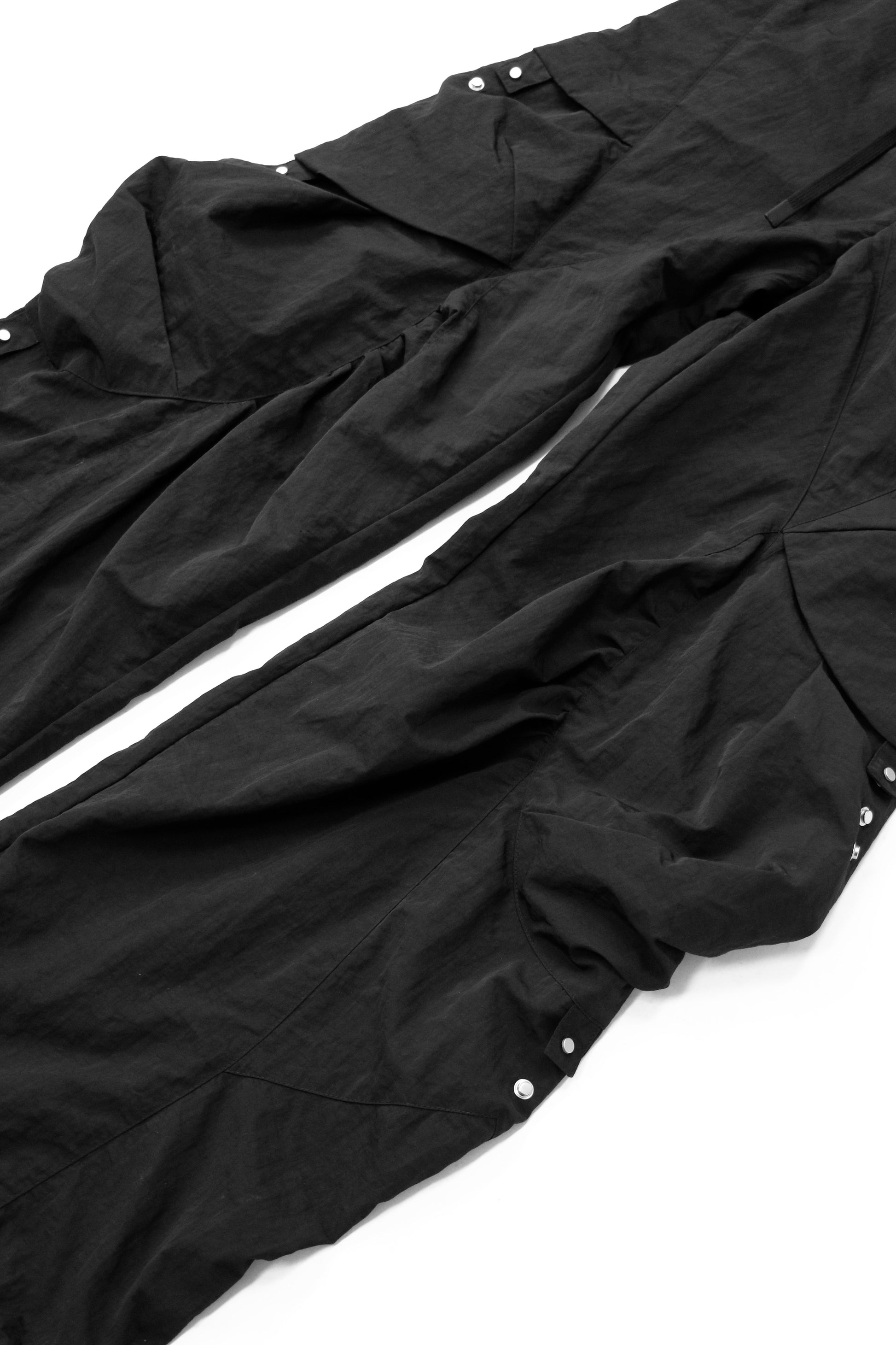 RELABEL Waterproof Nylon Drawstring Oversized Cargo Black-Pants-XS (Preorder)-Free Shipping Leatheretro