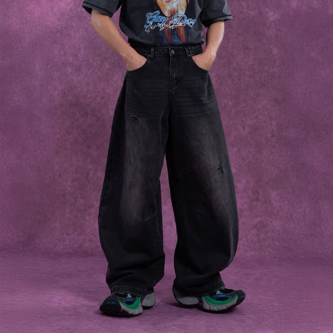 CLP Washed Balloon-Leg Jeans-Jeans-M-Free Shipping Leatheretro