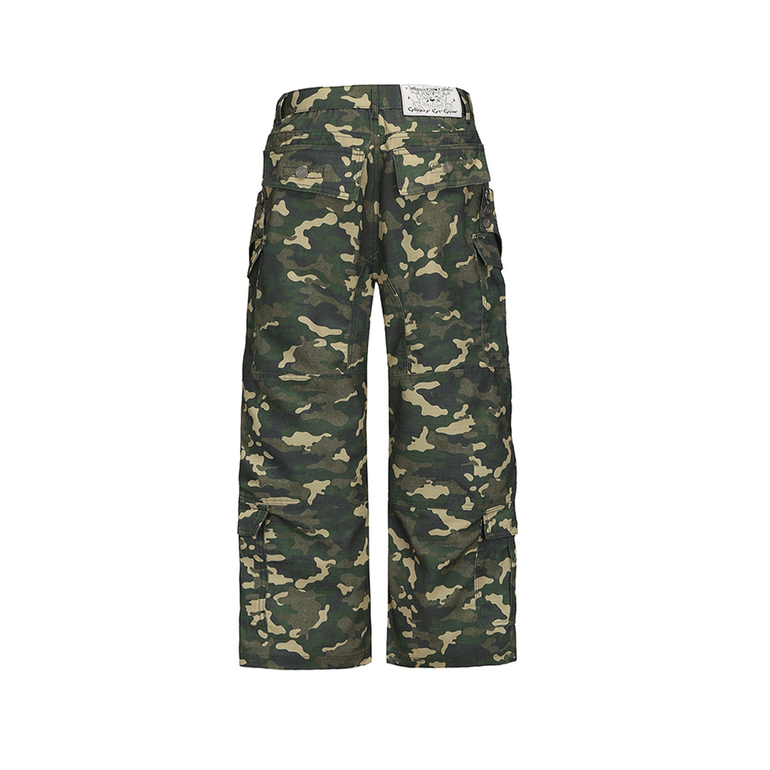 CYCYCY Camo Wide-Leg Cargo Pants-Pants-XXS / 27"-Free Shipping Leatheretro