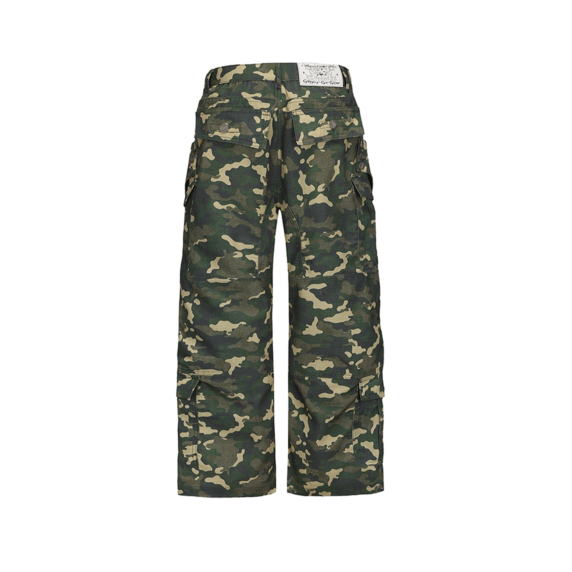 CYCYCY Camo Wide-Leg Cargo Pants-Pants-XXS / 27"-Free Shipping Leatheretro
