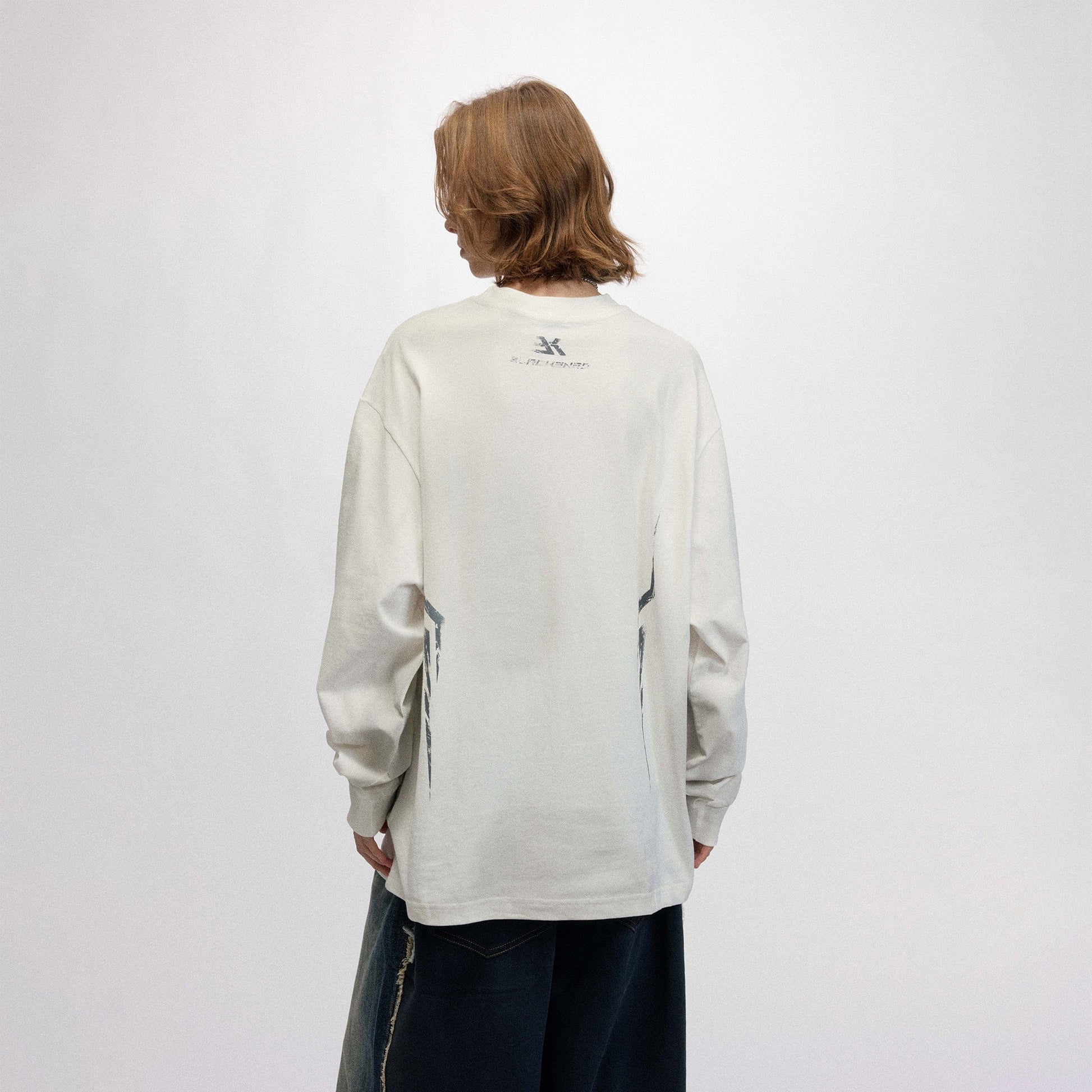 OVDY Faded Racing Graphics Long-Sleeve Tee-L/S Tee-S-White-Free Shipping Leatheretro