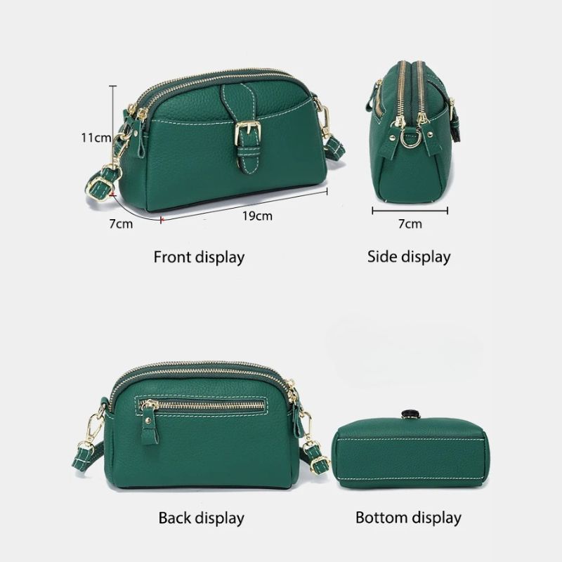 Women’s Leather Wristlet Crossbody Phone Bag-Handbags-Dark Green-Free Shipping Leatheretro