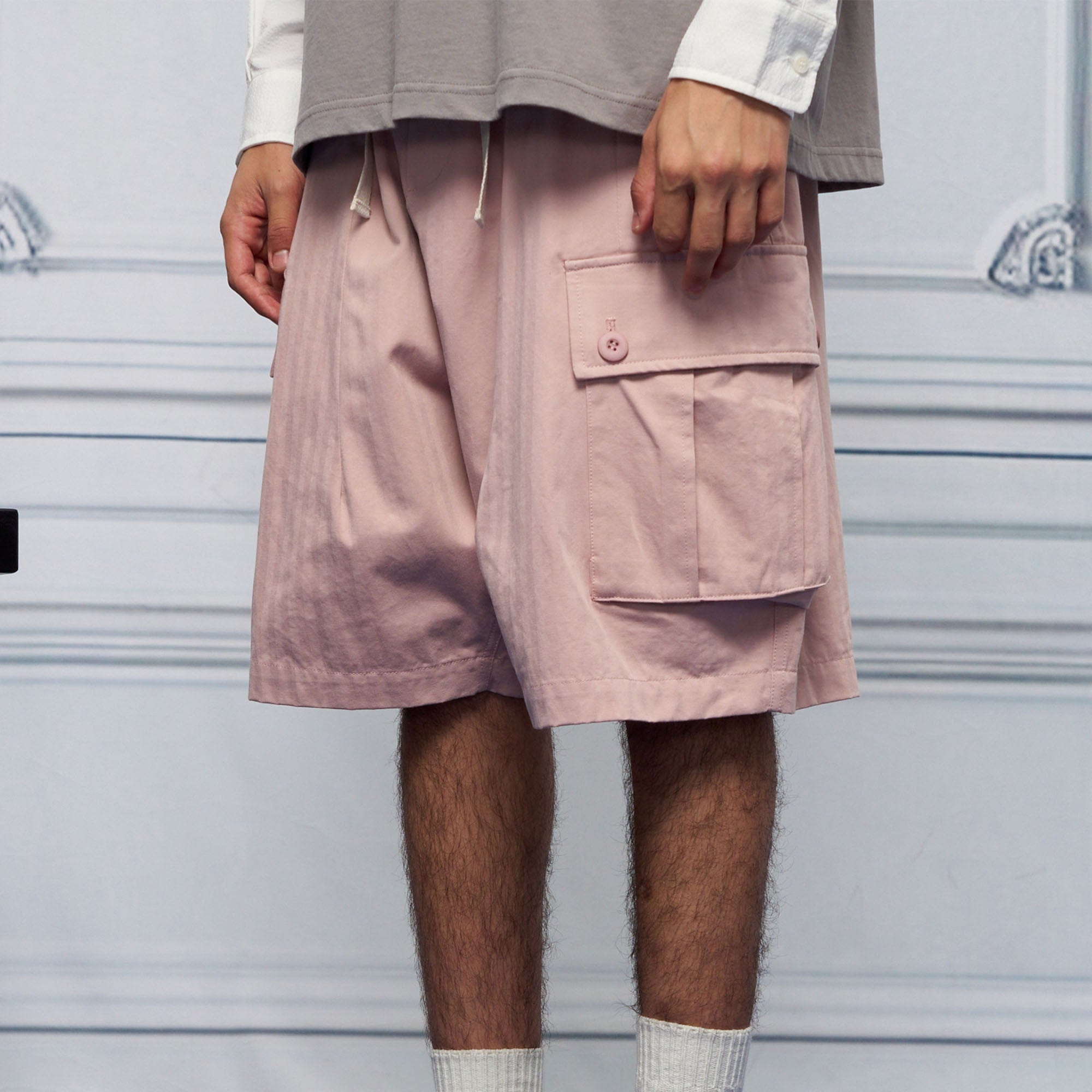 UNLIMITED MOTE Multi-Pocket Drawstring Cargo Shorts-Shorts-S-Green-Free Shipping Leatheretro