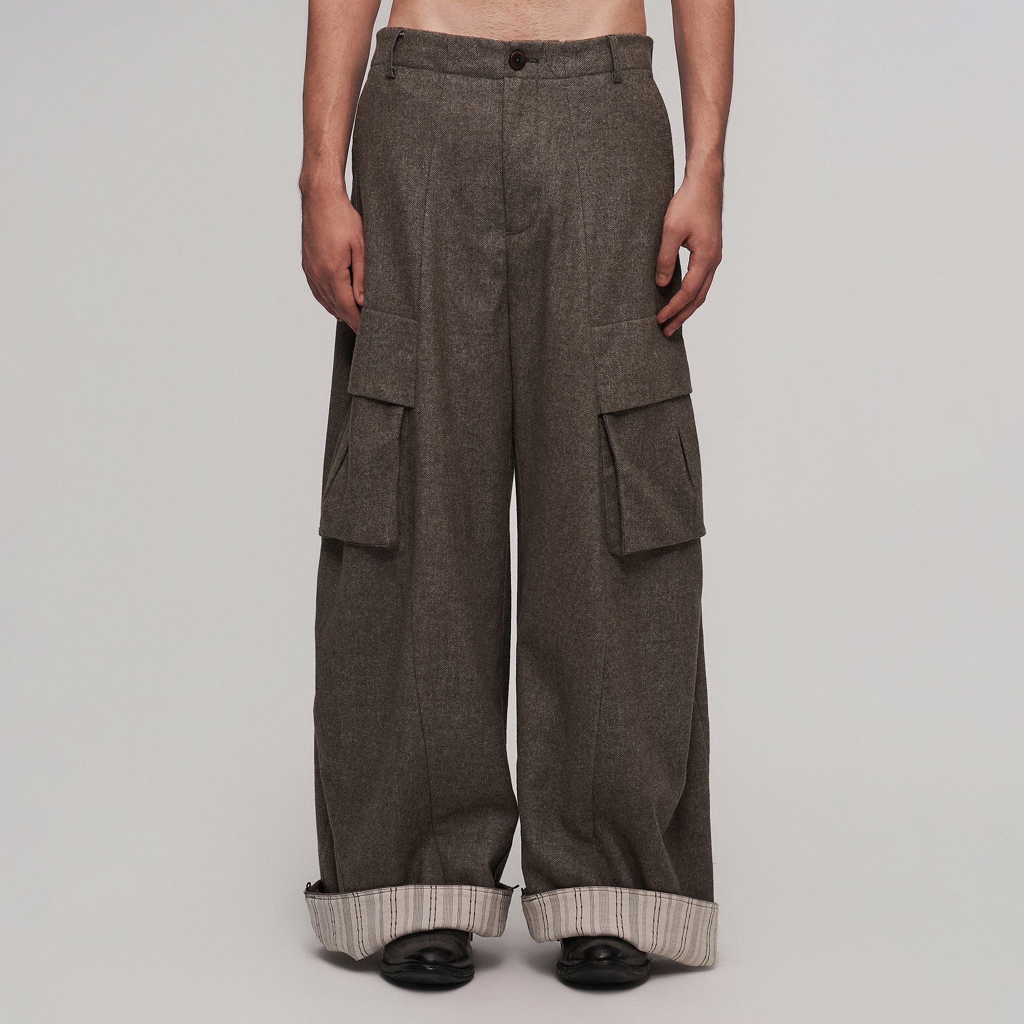 ILNya Nieternite Nifutur Striped Lining Oversized Wool-Blend Trousers-Pants-S(0)-Free Shipping Leatheretro