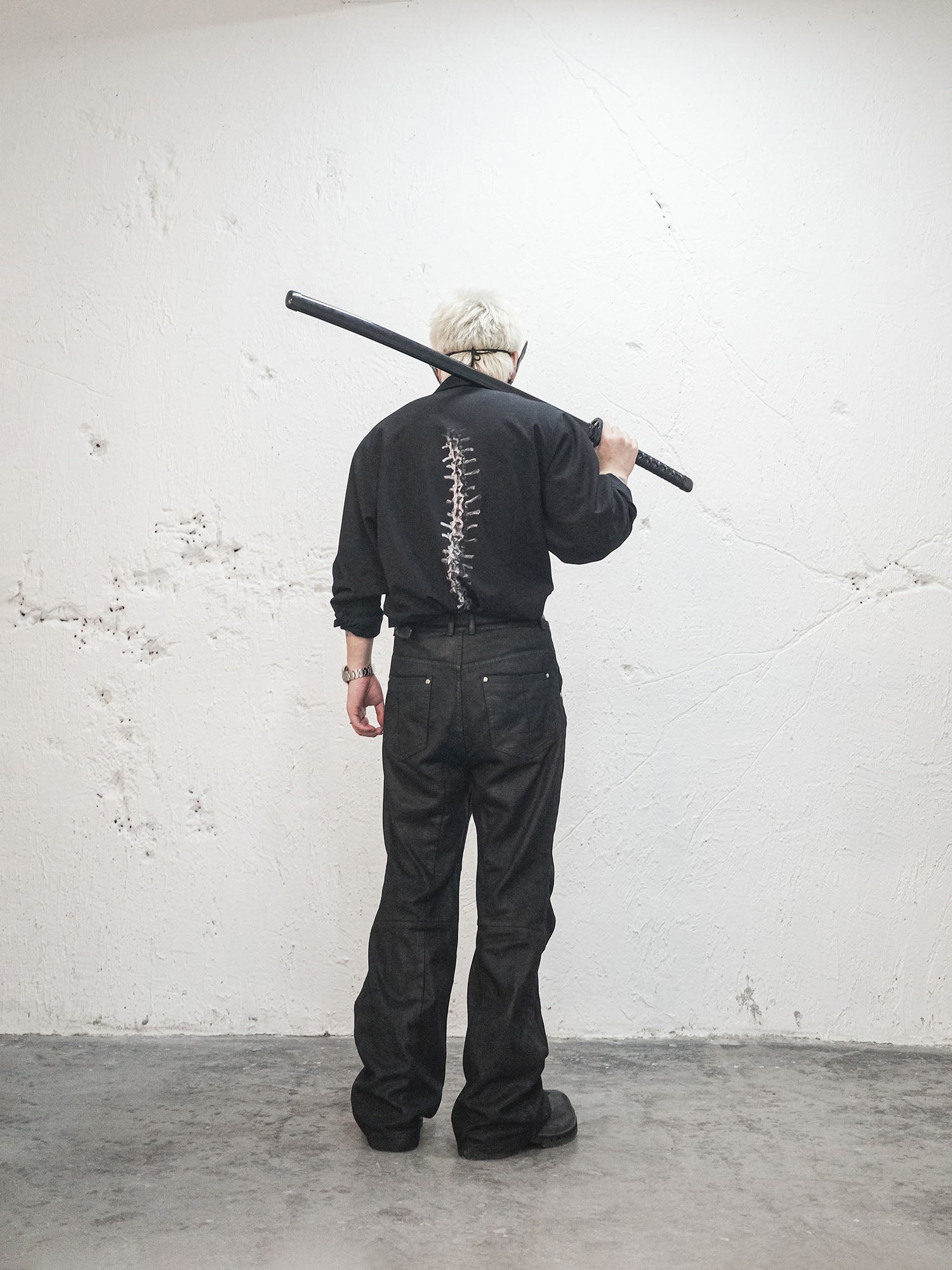 UNDERWATER Spine LOGO Embroidered Shirt-Shirt-S-Free Shipping Leatheretro