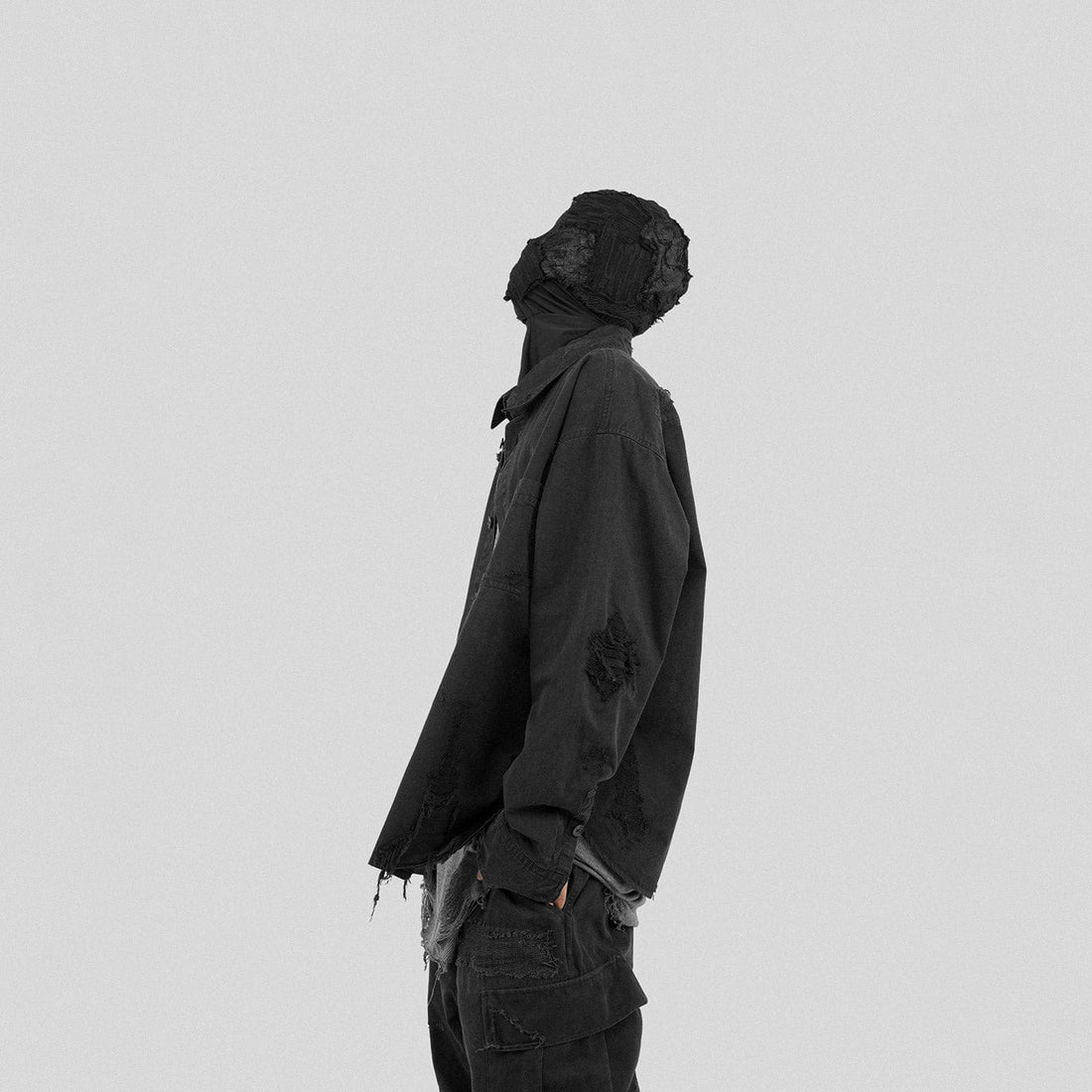 UNDERWATER Ripped Overshirt Black-Jacket-S-Free Shipping Leatheretro