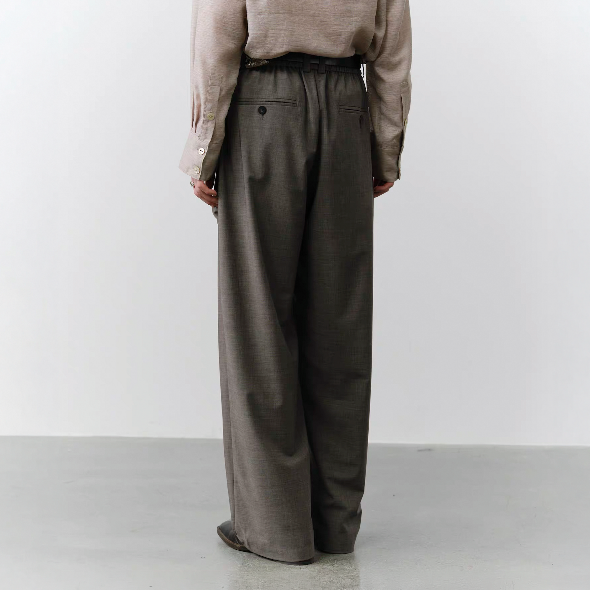 GRAINMUSTARD Retro Patch Pocket Pleated High-Waist Trousers-Pants-XS-Dark Gray-Free Shipping Leatheretro