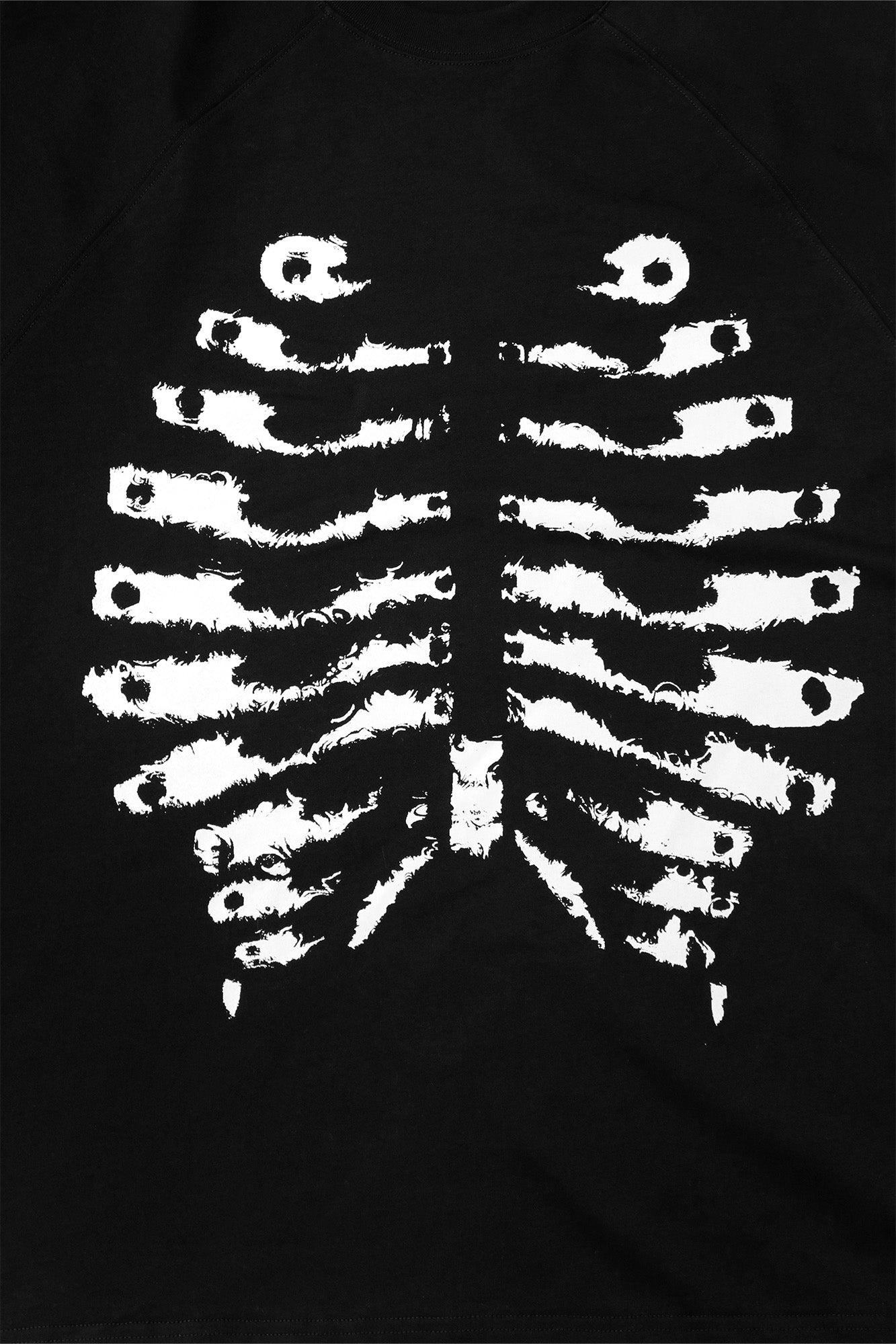 RELABEL Distressed Skeleton Graphic Oversized T-Shirt-T Shirt-XS-White-Free Shipping Leatheretro