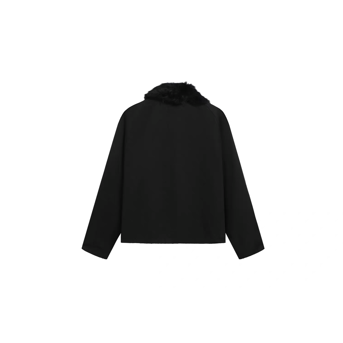 NOTHINGNESS WORLD Mottled Faux Fur Collar Snap-Button Jacket-Jacket-M (Preorder)-Free Shipping Leatheretro