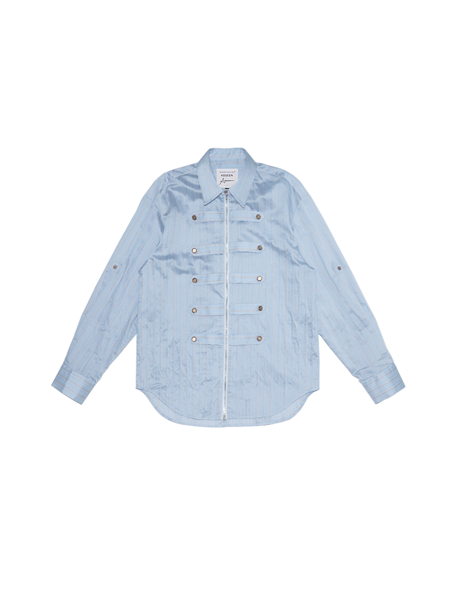 ASSEEN Metallic Thread Coin Button Shirt-Shirt-S-Free Shipping Leatheretro