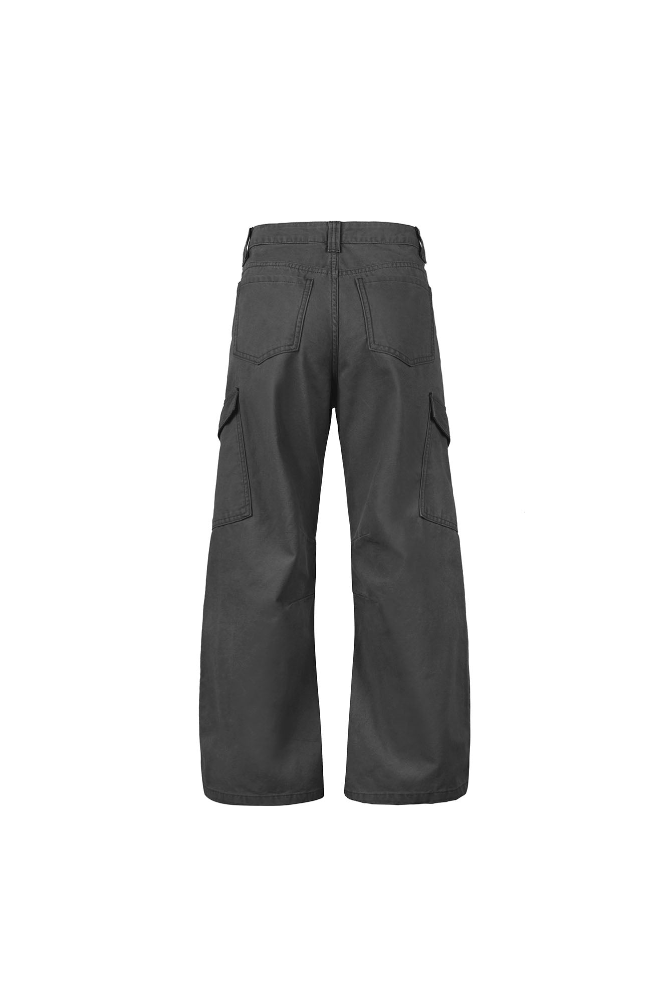 OKAYTHXBYE Washed Button Flap-Pocket Cargo Pants-Pants-Black-S-Free Shipping Leatheretro