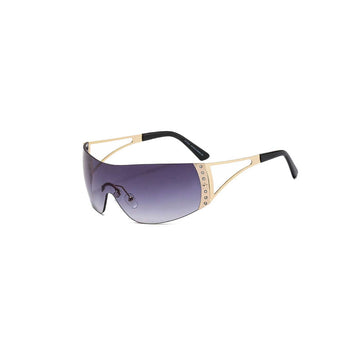 DAMAGE ASIA OPTICALS Rhinestone Frameless Sunglasses-Sunglasses-One Size-Purple-Free Shipping Leatheretro