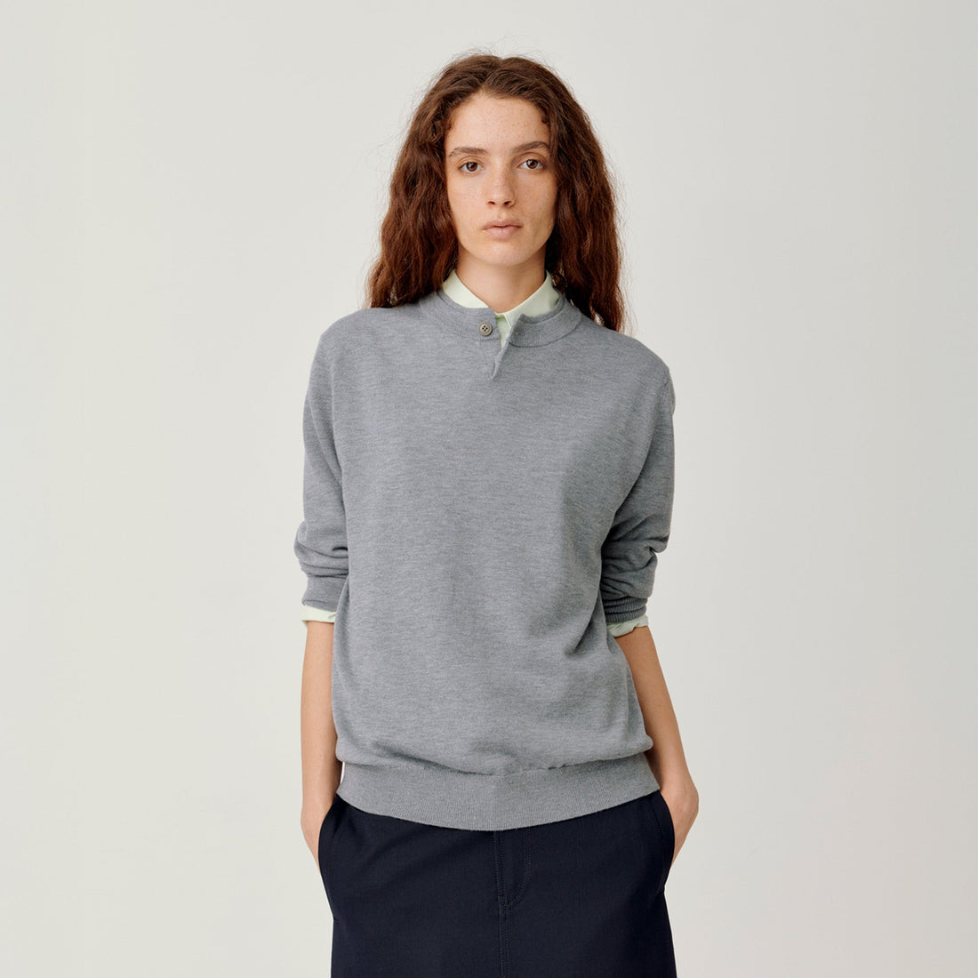 OPICLOTH Essential Layered Collar Sweater-Sweater-XS-Red-Free Shipping Leatheretro