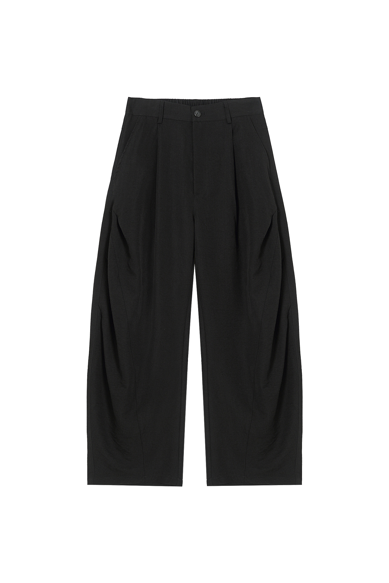 CLP Draped Elastic-Waist Curved Trousers-Pants-M / 28"-Free Shipping Leatheretro