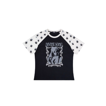ESAIAS Contrast Star Glitter Graphic T-Shirt-T Shirt-S-Free Shipping Leatheretro