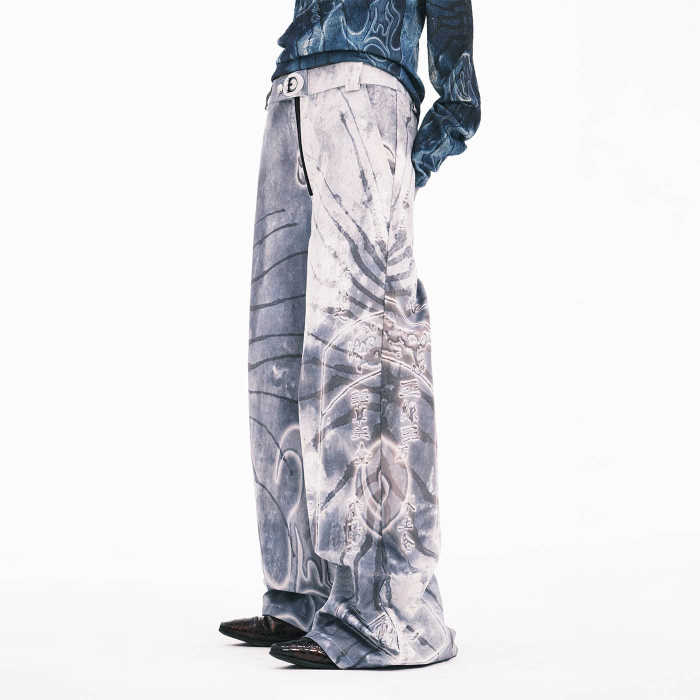 EMBRYO Modern Totem Wide-Leg Pants-Pants-S-Free Shipping Leatheretro