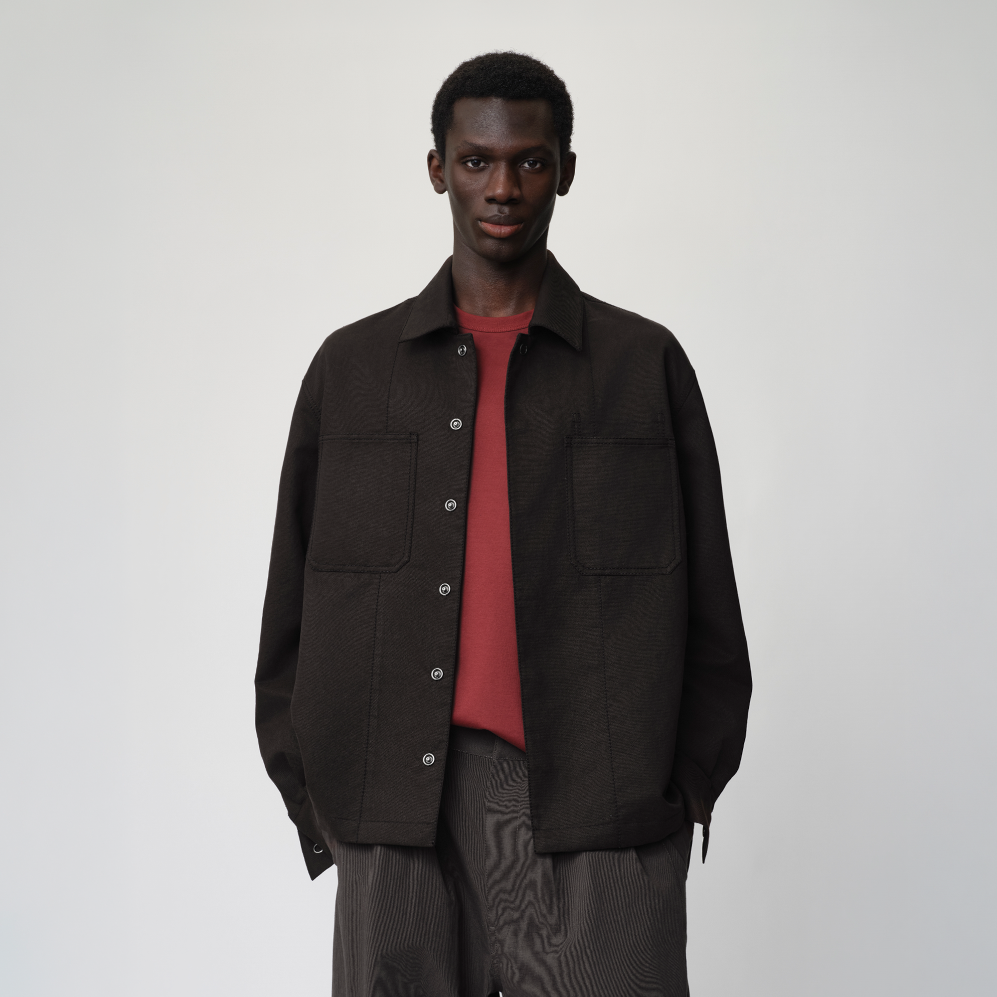 OPICLOTH Cotton-Blend Patch-Pocket Jacket-Jacket-XS-Brown-Free Shipping Leatheretro